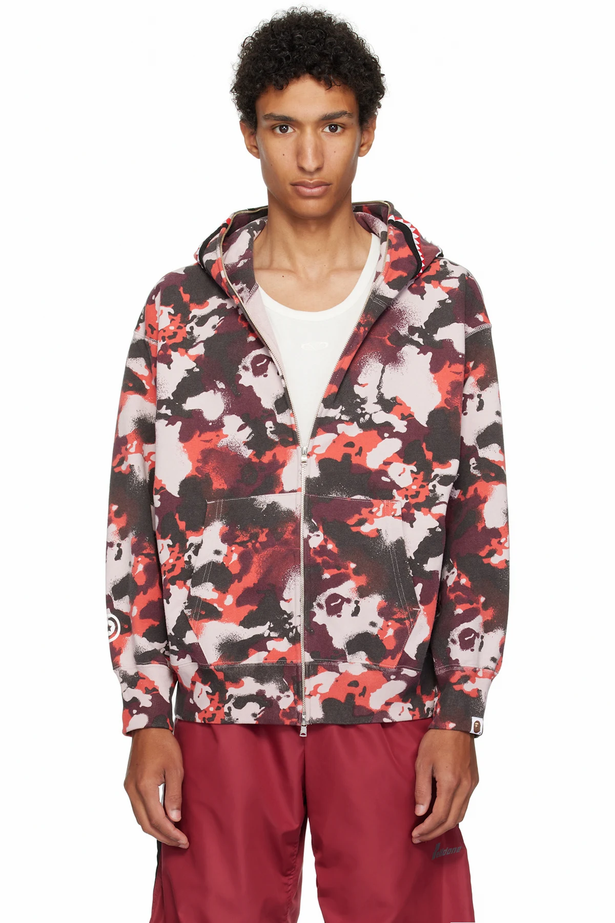 Red & Purple Map Camo Shark Full Zip Hoodie