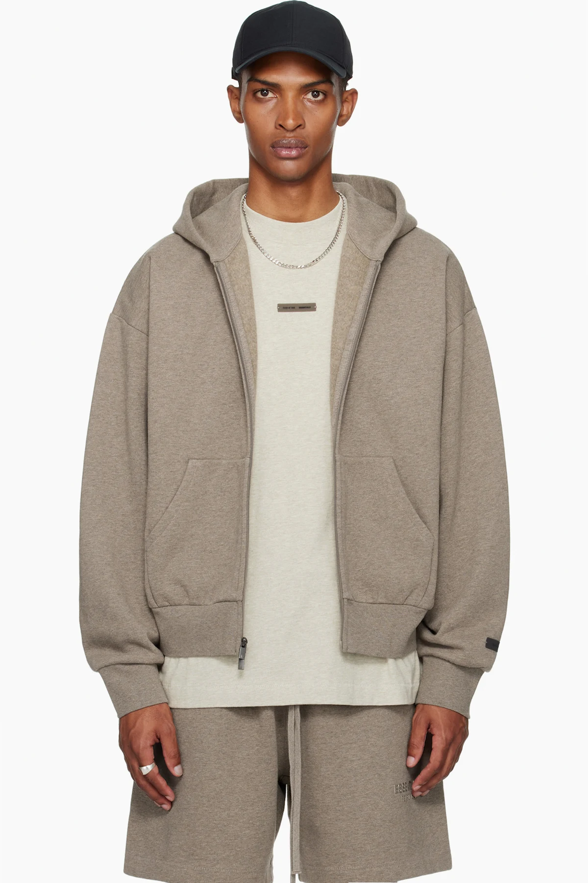 Brown Classic Fit Fleece Zip-Up Hoodie