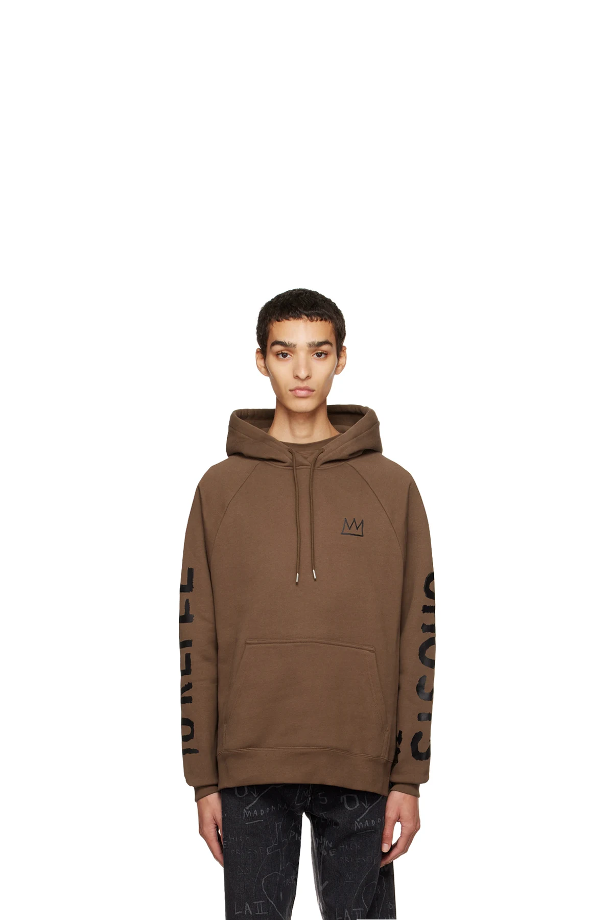 Brown Jean-Michel Basquiat Racing Self-Portrait Hoodie
