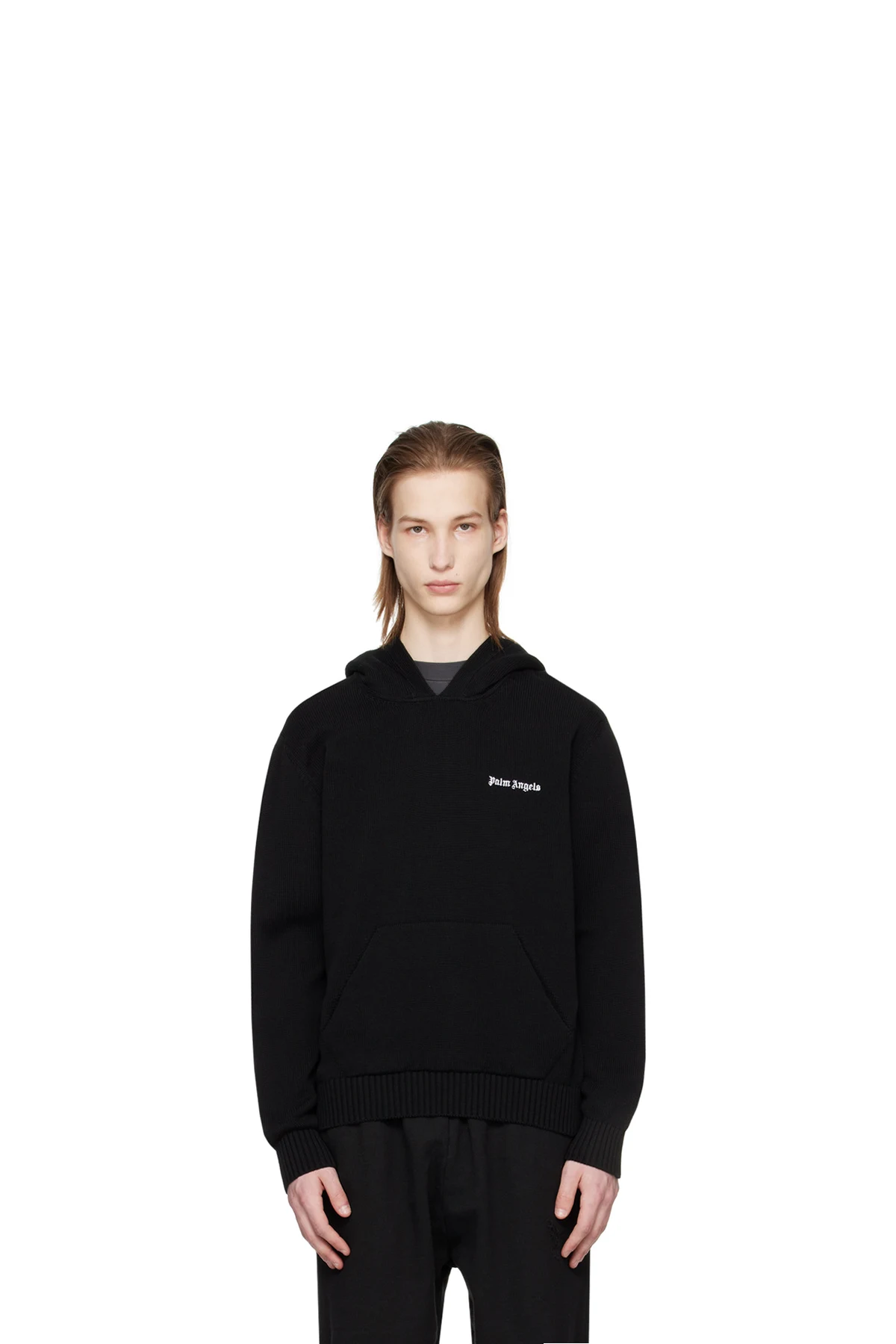 Black Embroidered Hoodie
