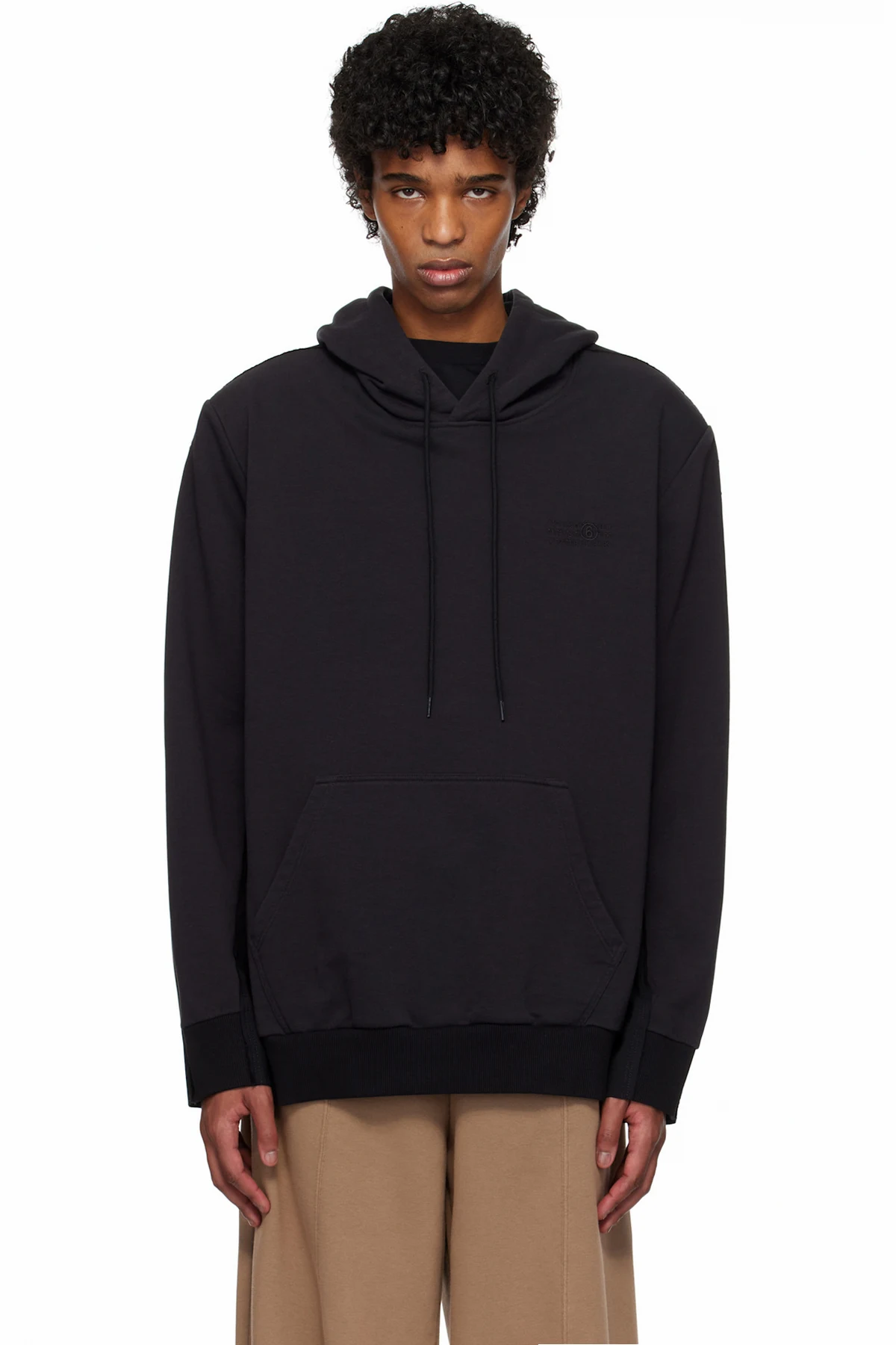 Black Paneled Hoodie