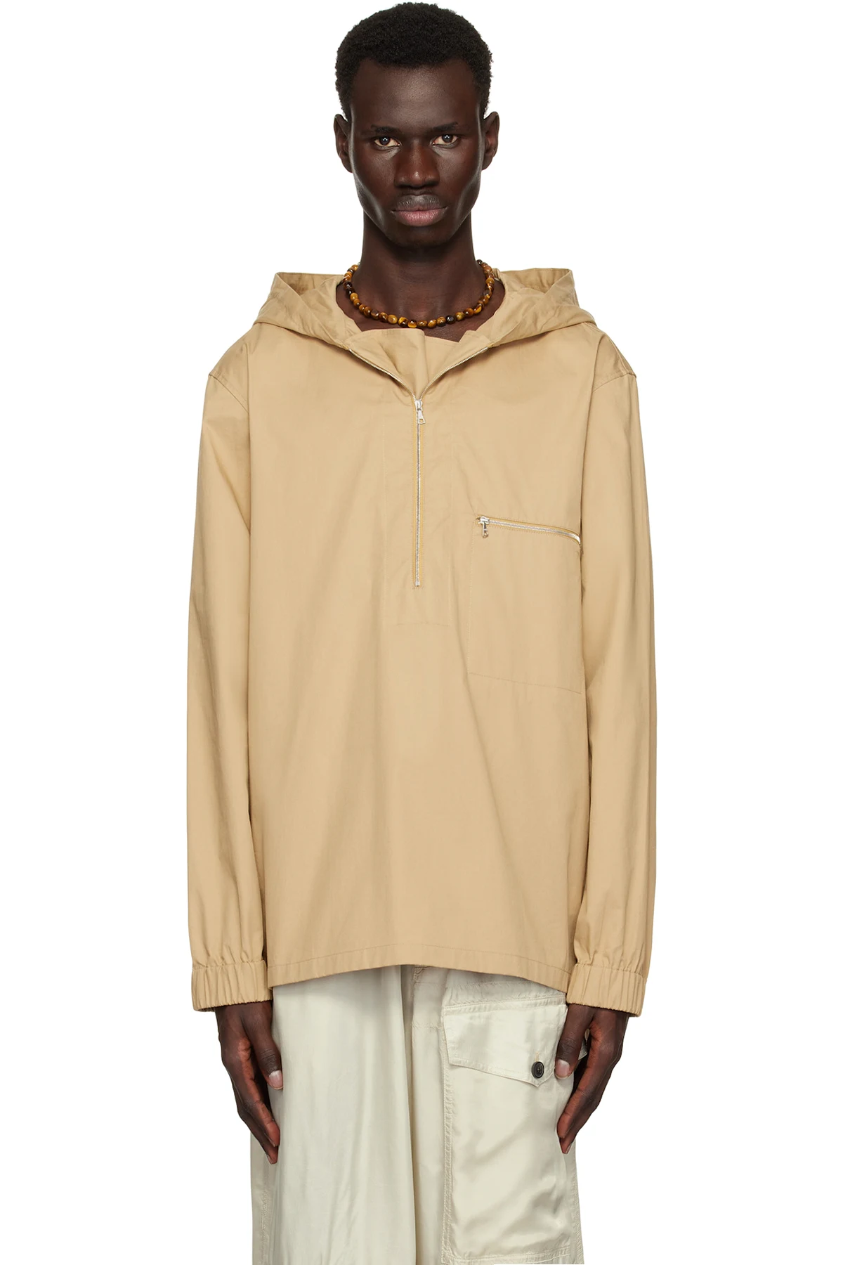 Beige Half-Zip Jacket