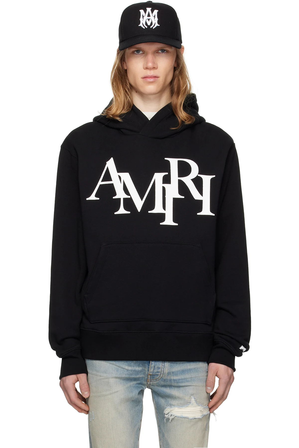 Black 'AMIRI' Staggered Hoodie