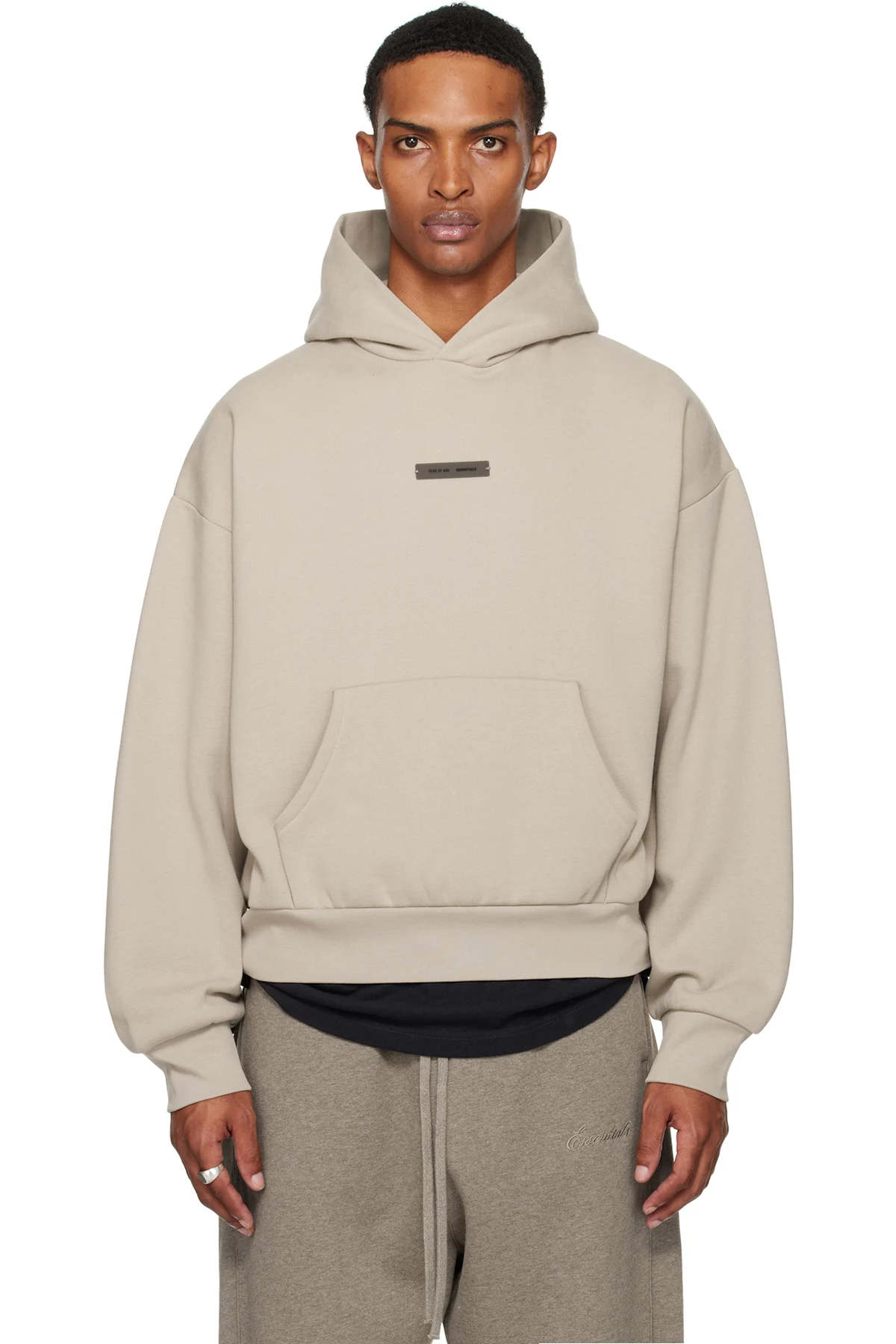Taupe Classic Fit Fleece Hoodie