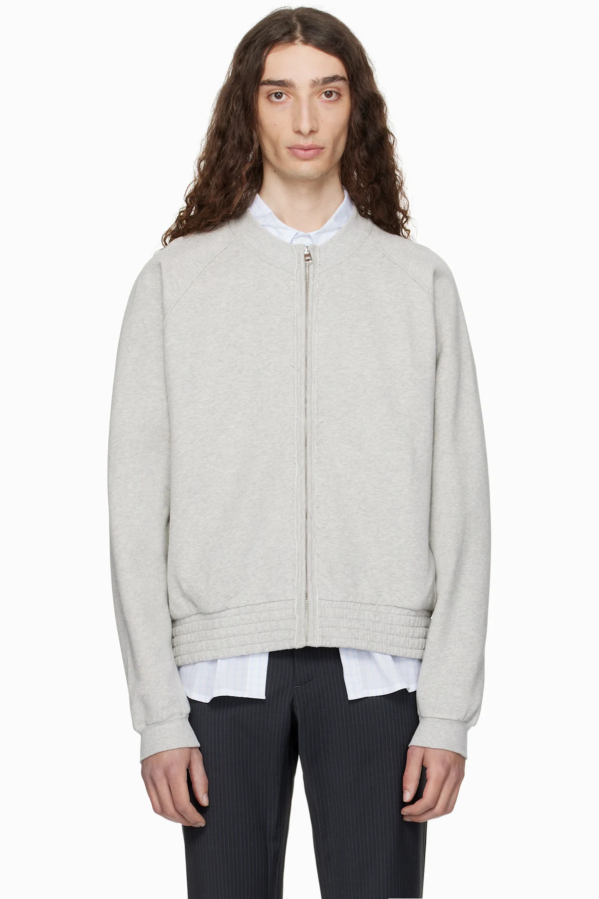 Gray Nila Raglan Sleeve Jacket