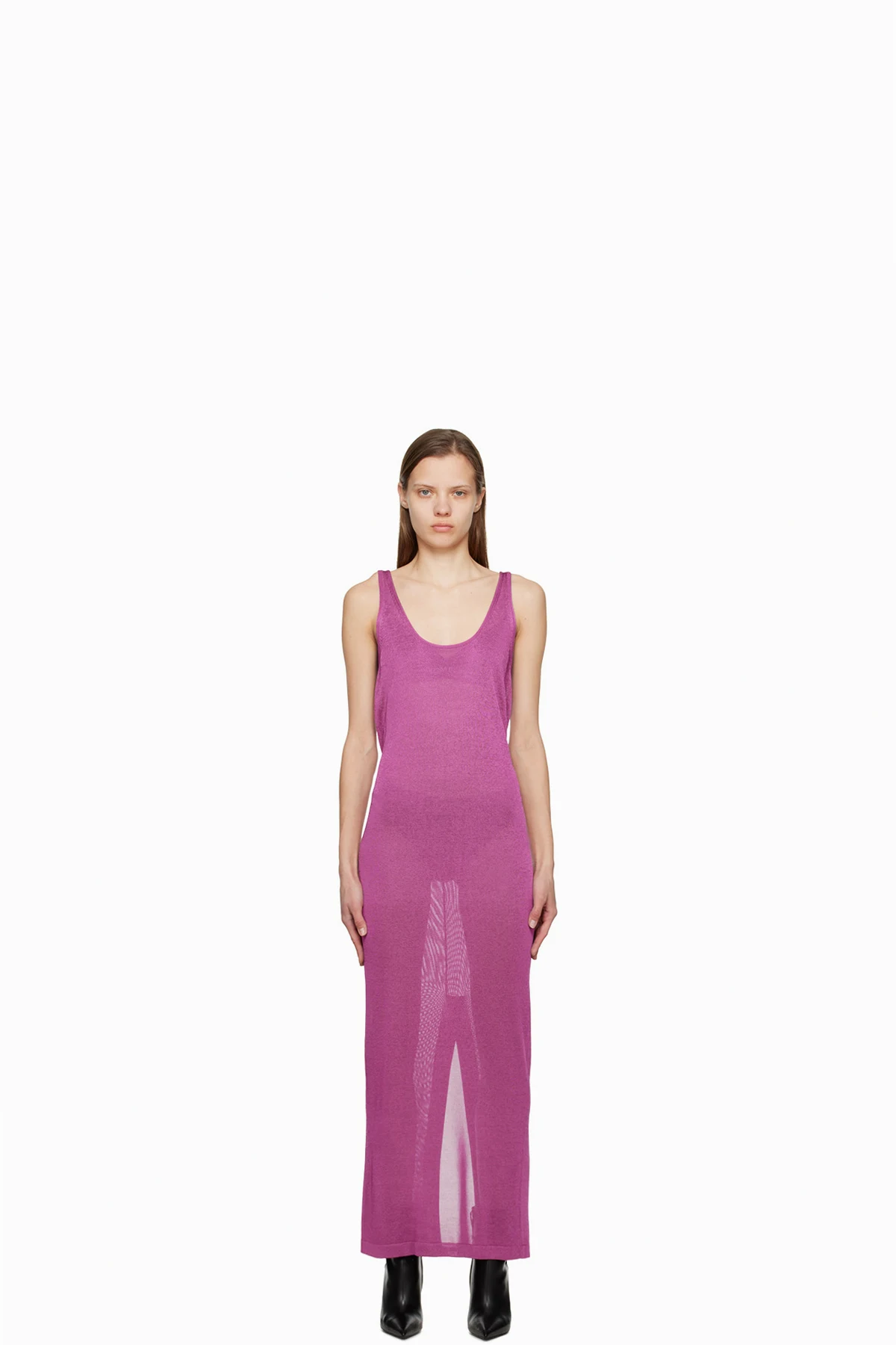 Pink Glossy Maxi Dress