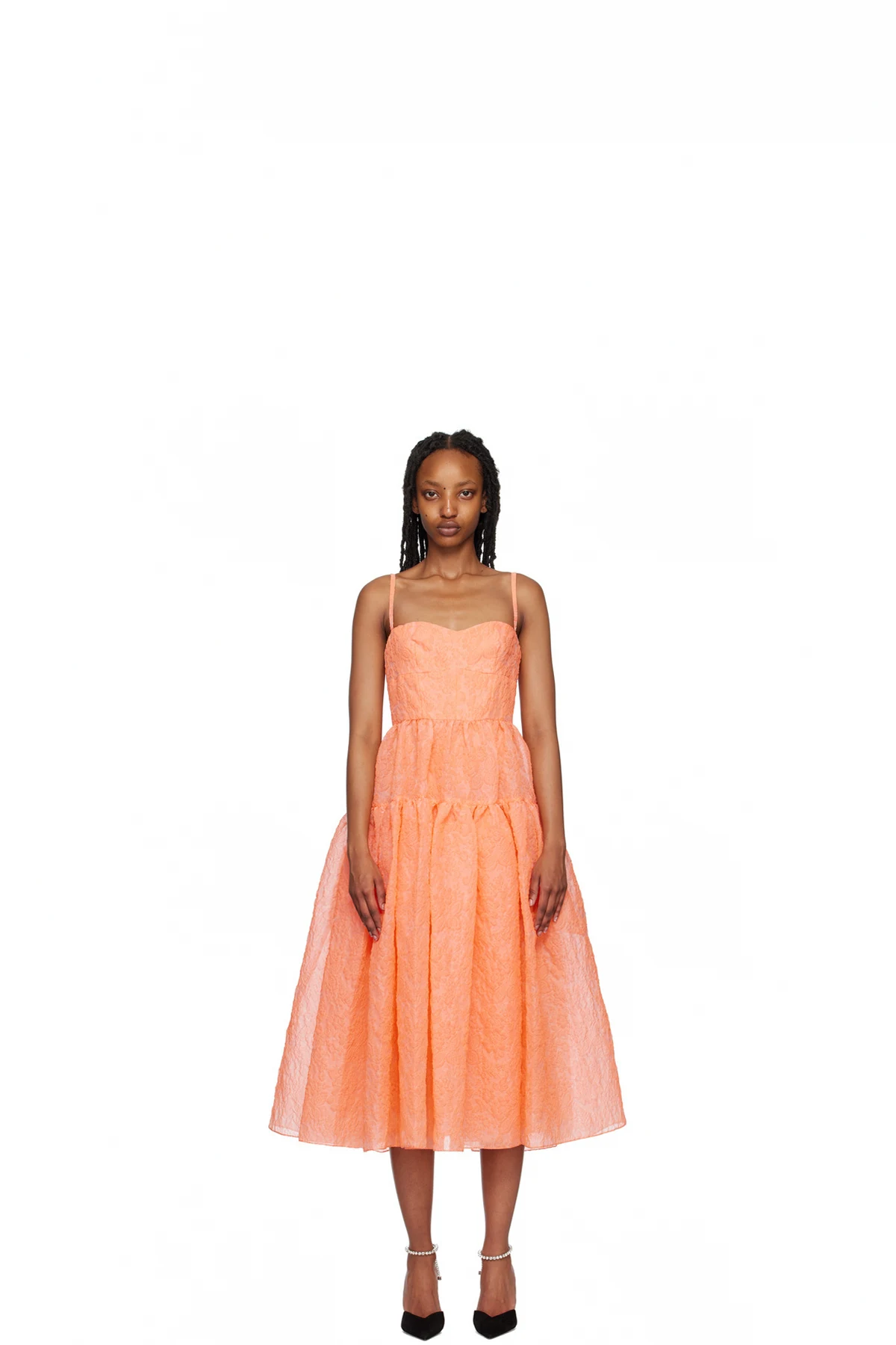 Orange Abelia Midi Dress