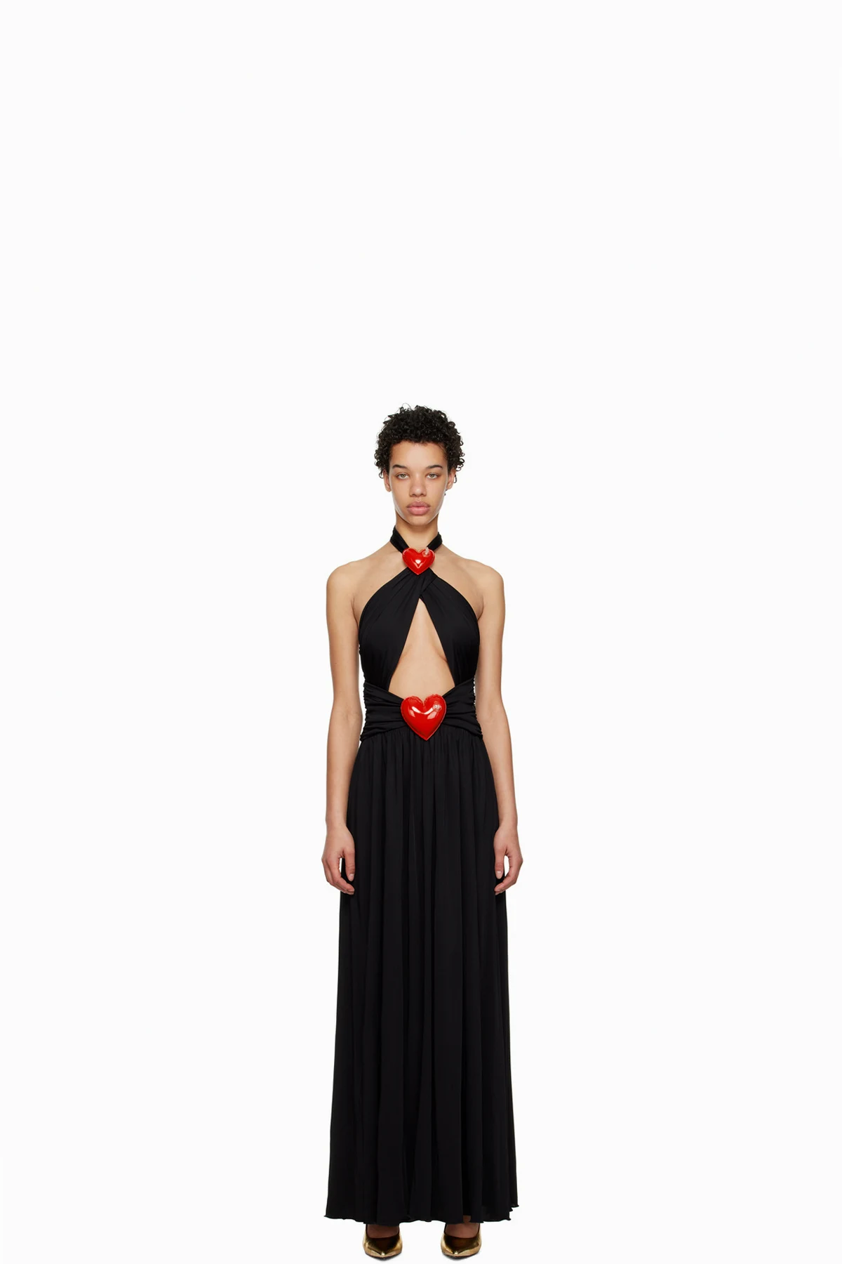 Black Inflatable Heart Maxi Dress