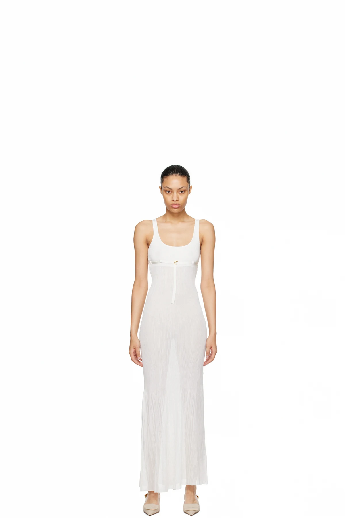 White Le Chouchou 'La Robe Maille Oranger' Maxi Dress
