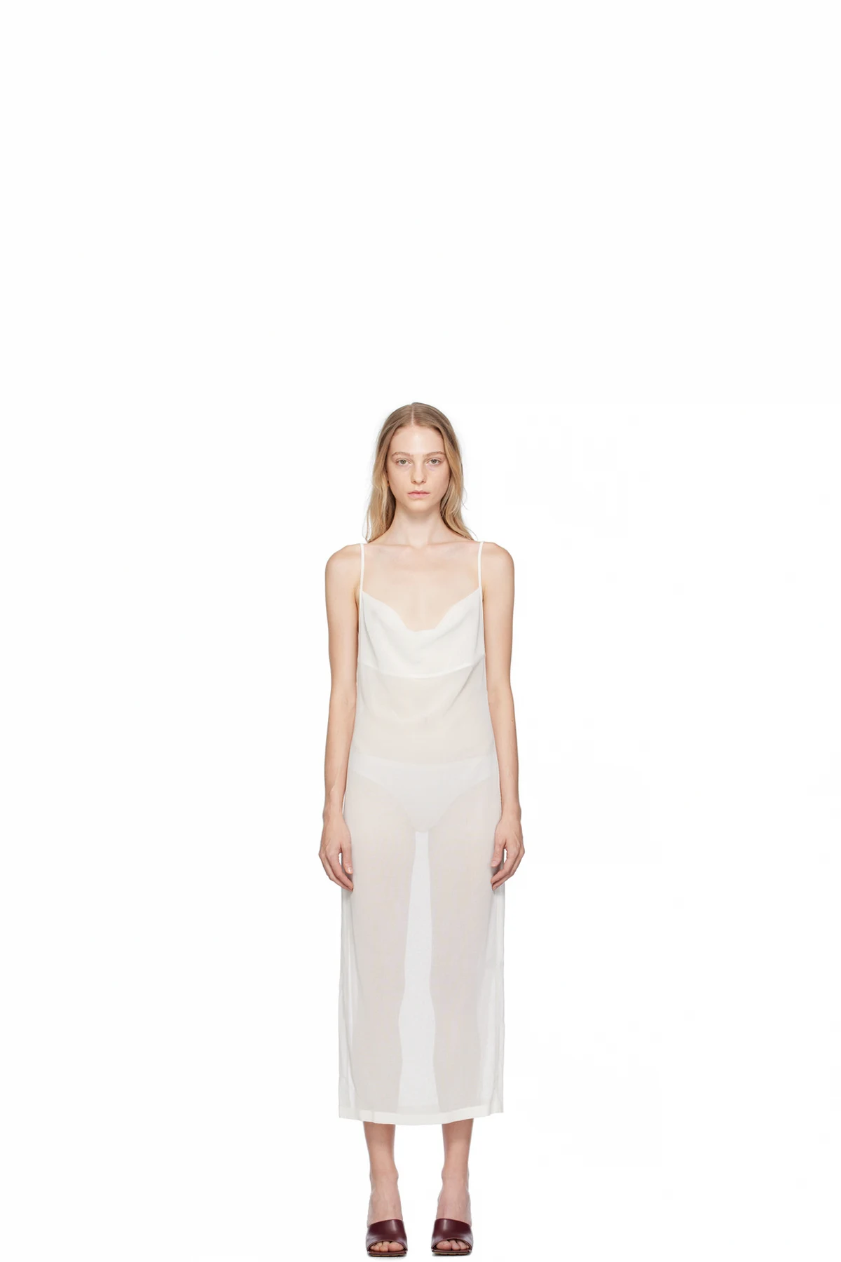 White Cowl Neck Maxi Dress