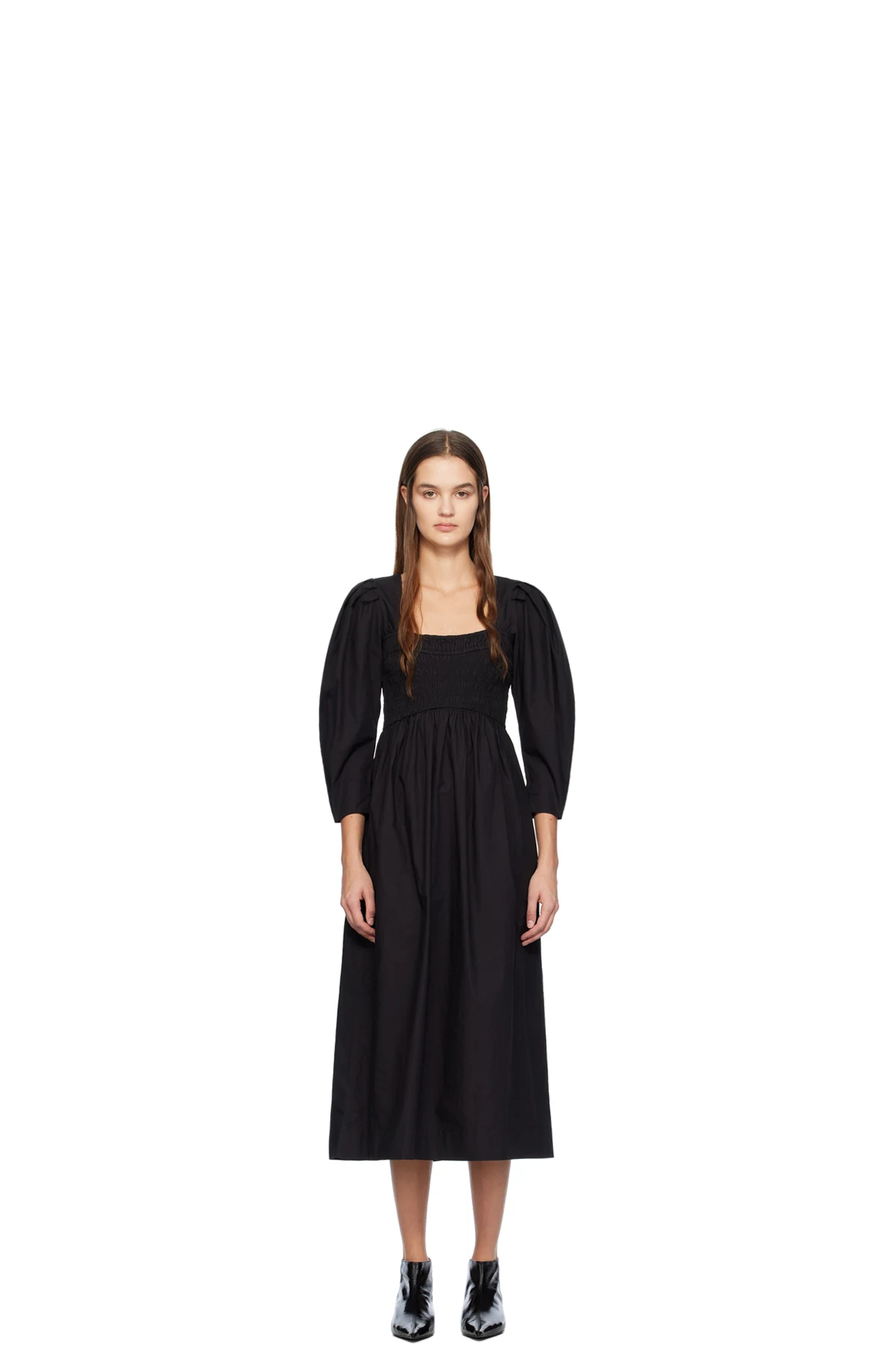 Black Smocked Maxi Dress