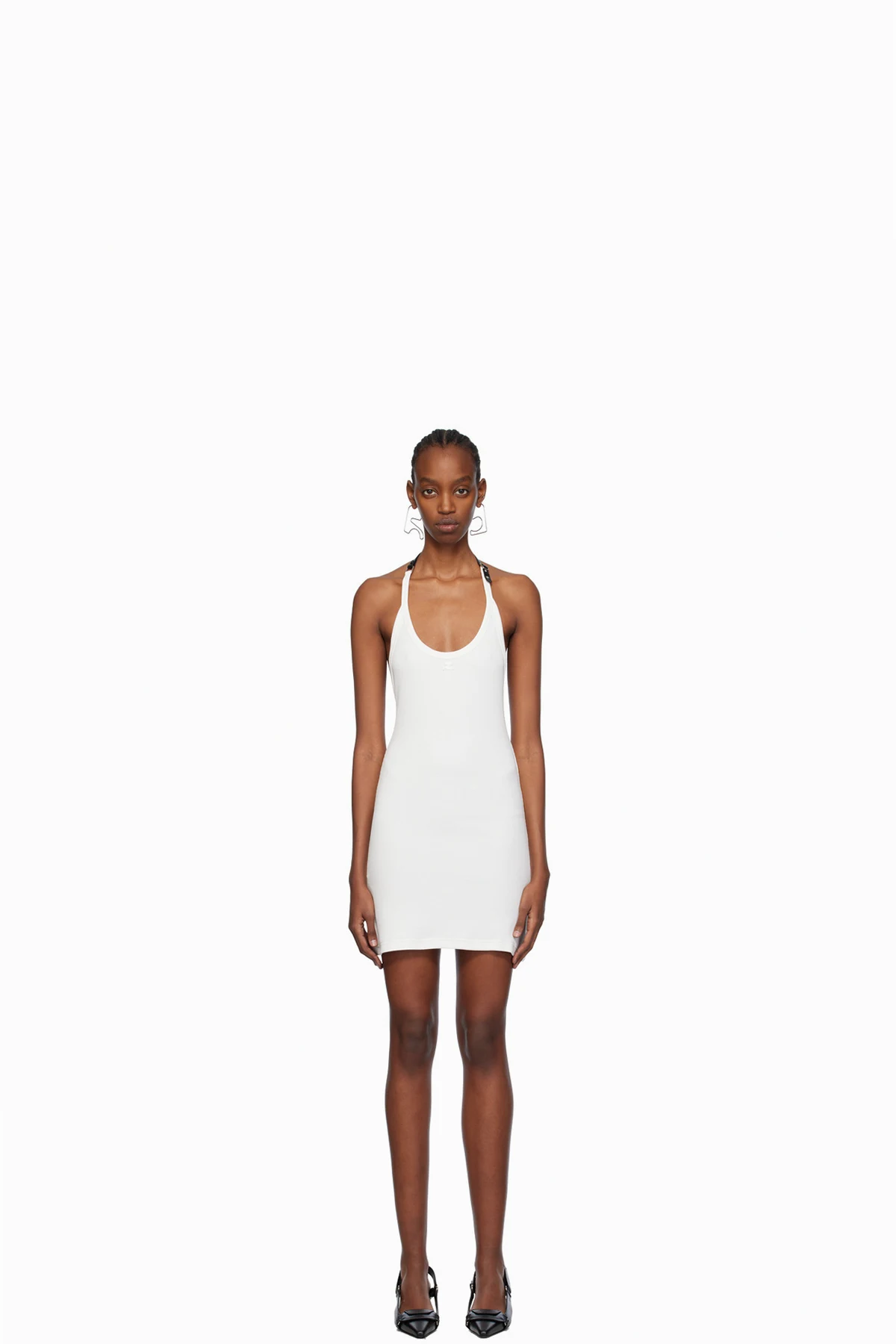 White Holistic Buckle 90's Minidress