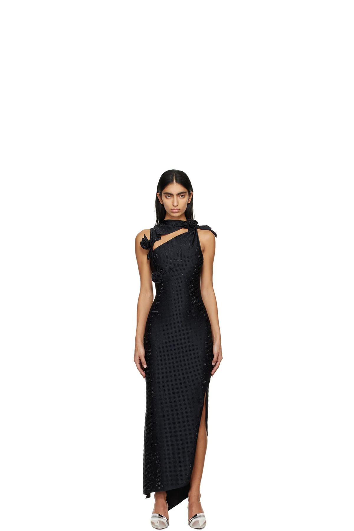Black Flower Maxi Dress