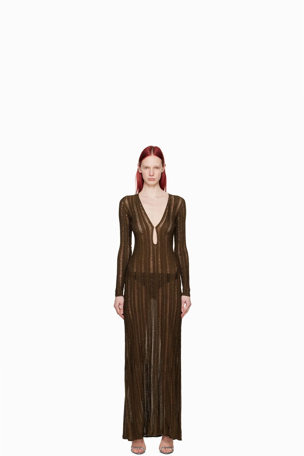 Brown Evening Maxi Dress