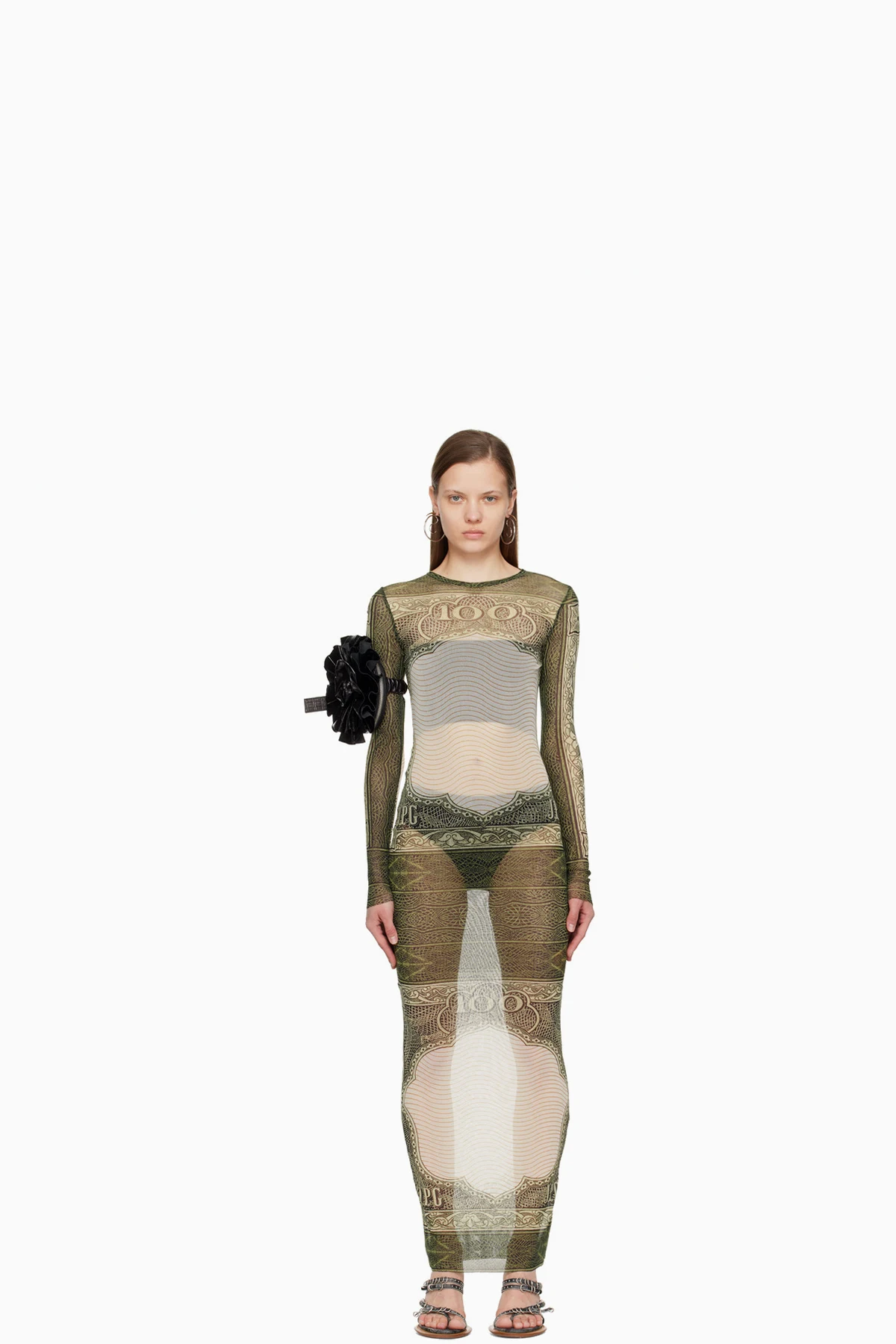 Green & Off-White 'The Cartouche' Maxi Dress