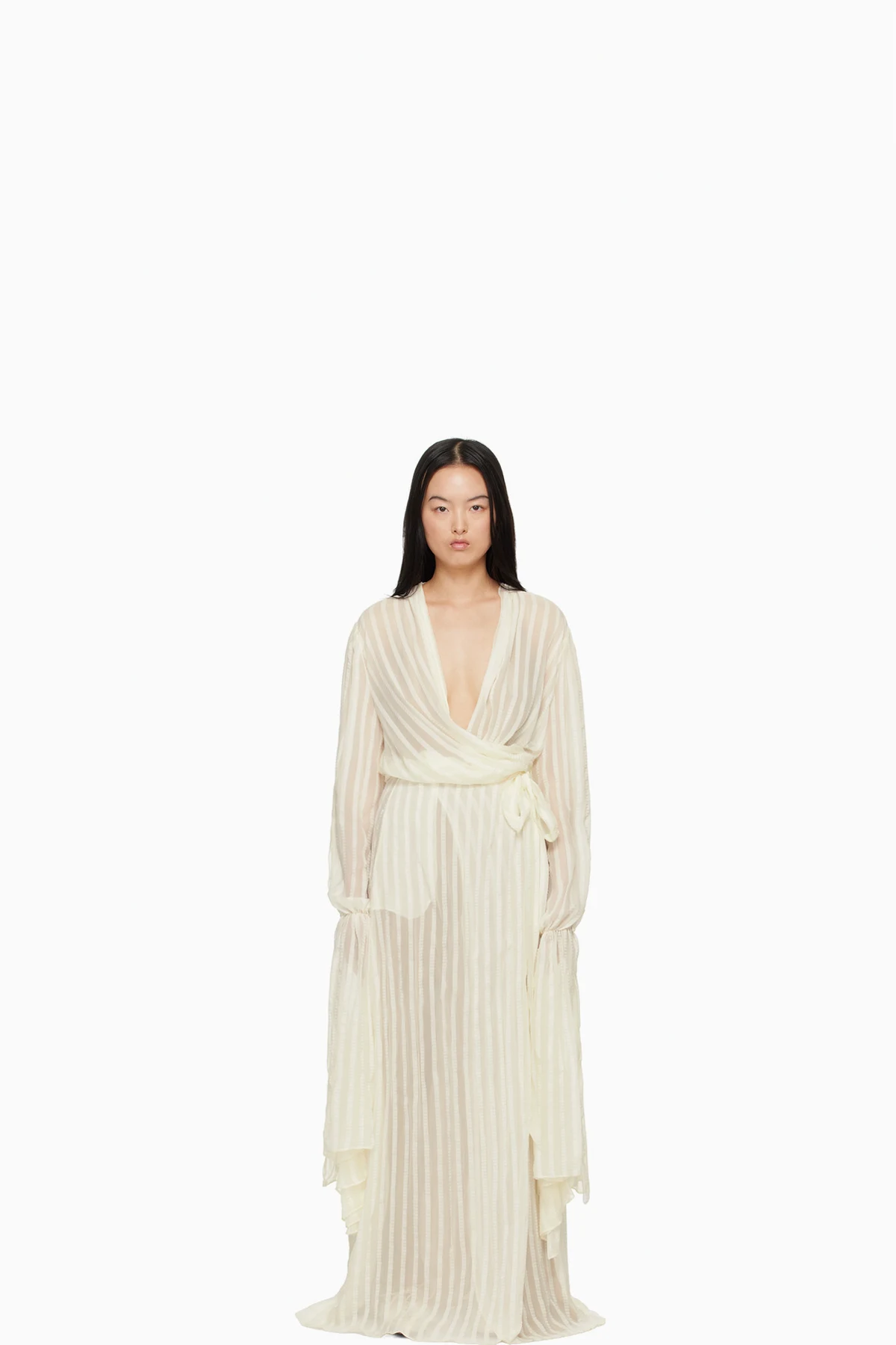 Off-White Wrap Maxi Dress