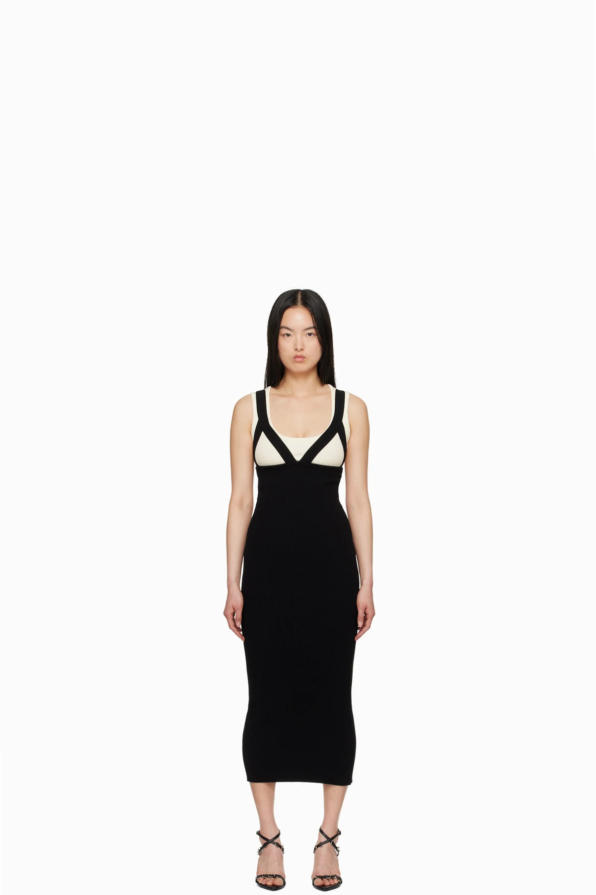 White & Black 'The Madone' Maxi Dress