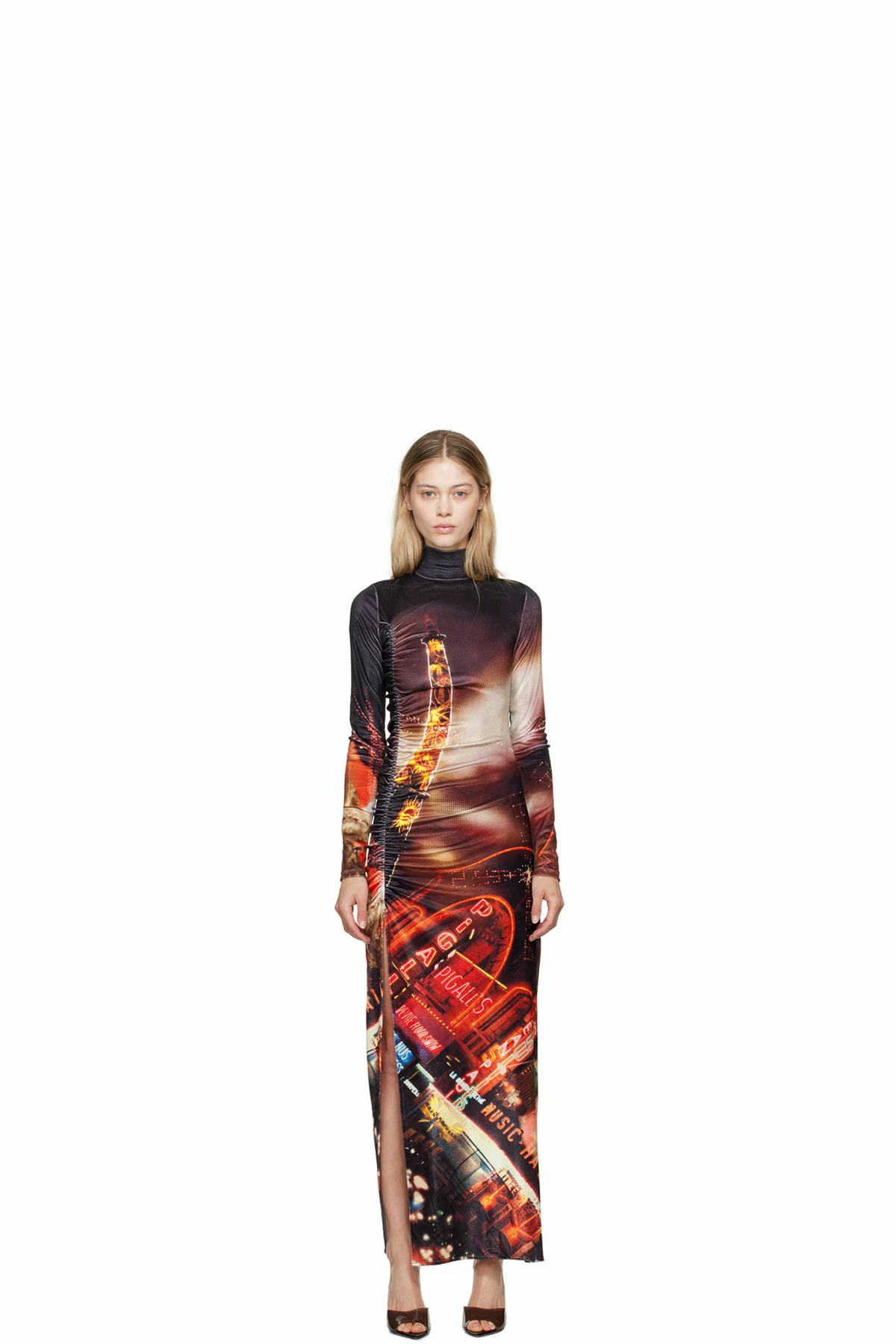 Black & Red 'The Velvet Pigalle' Maxi Dress