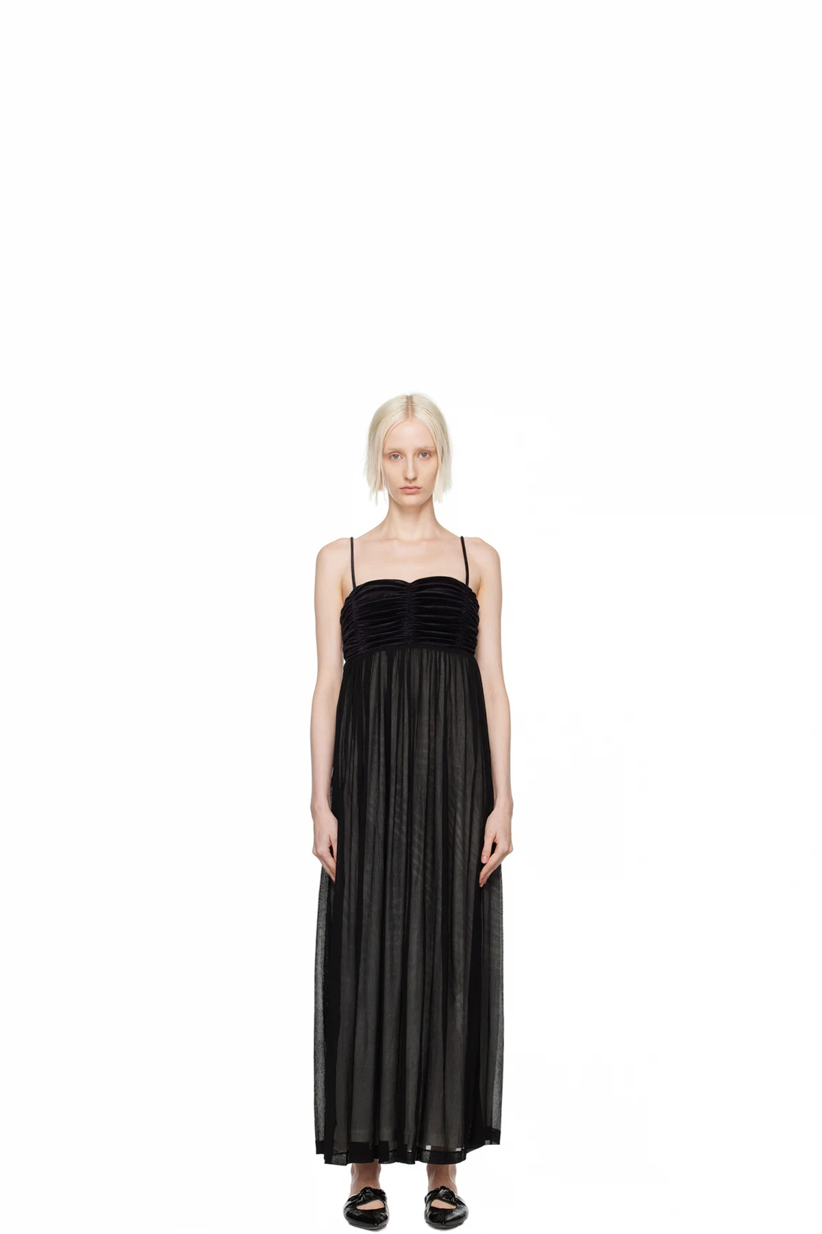Black Evening Ruche Bandeau Maxi Dress