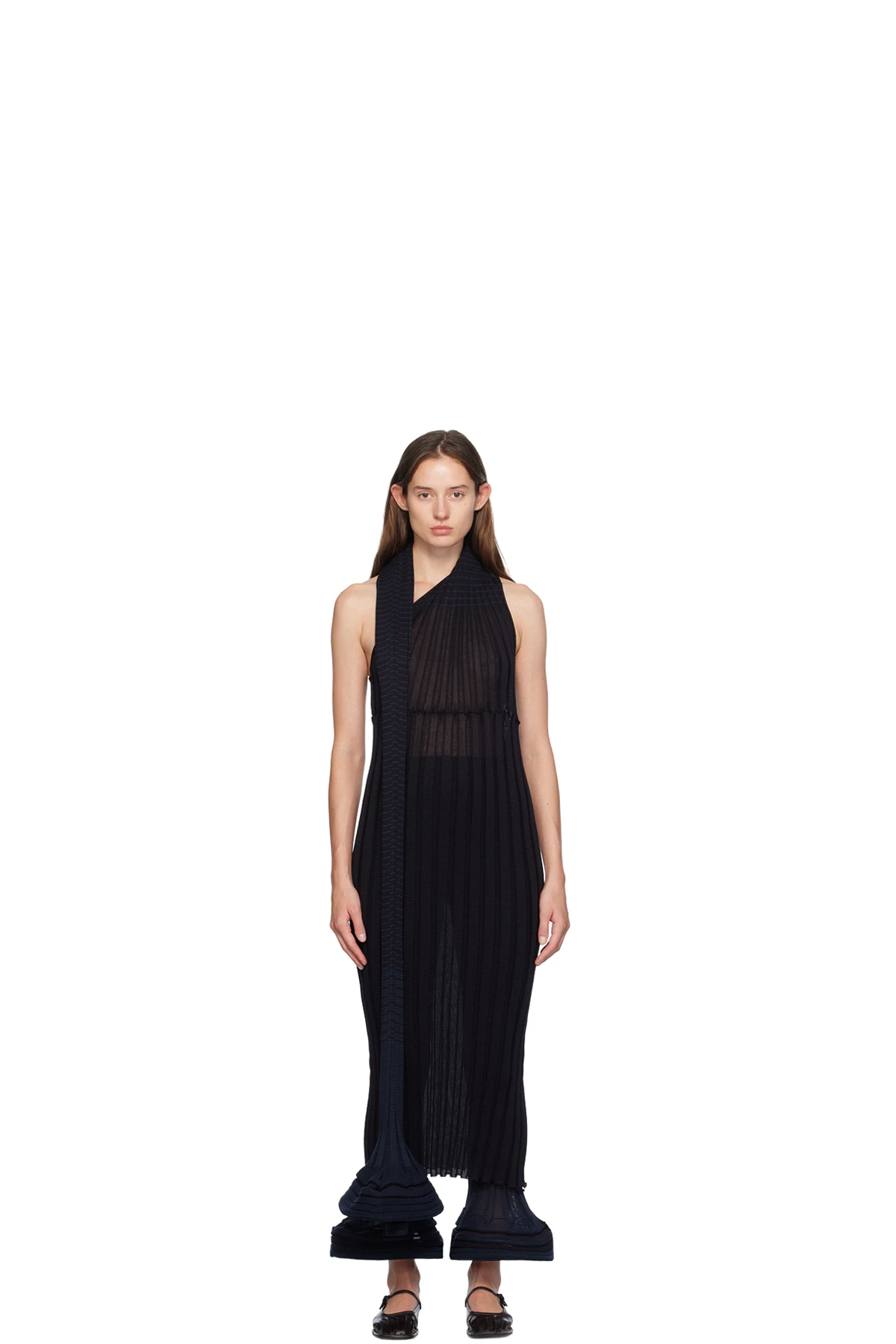 Black & Navy Asagao Maxi Dress