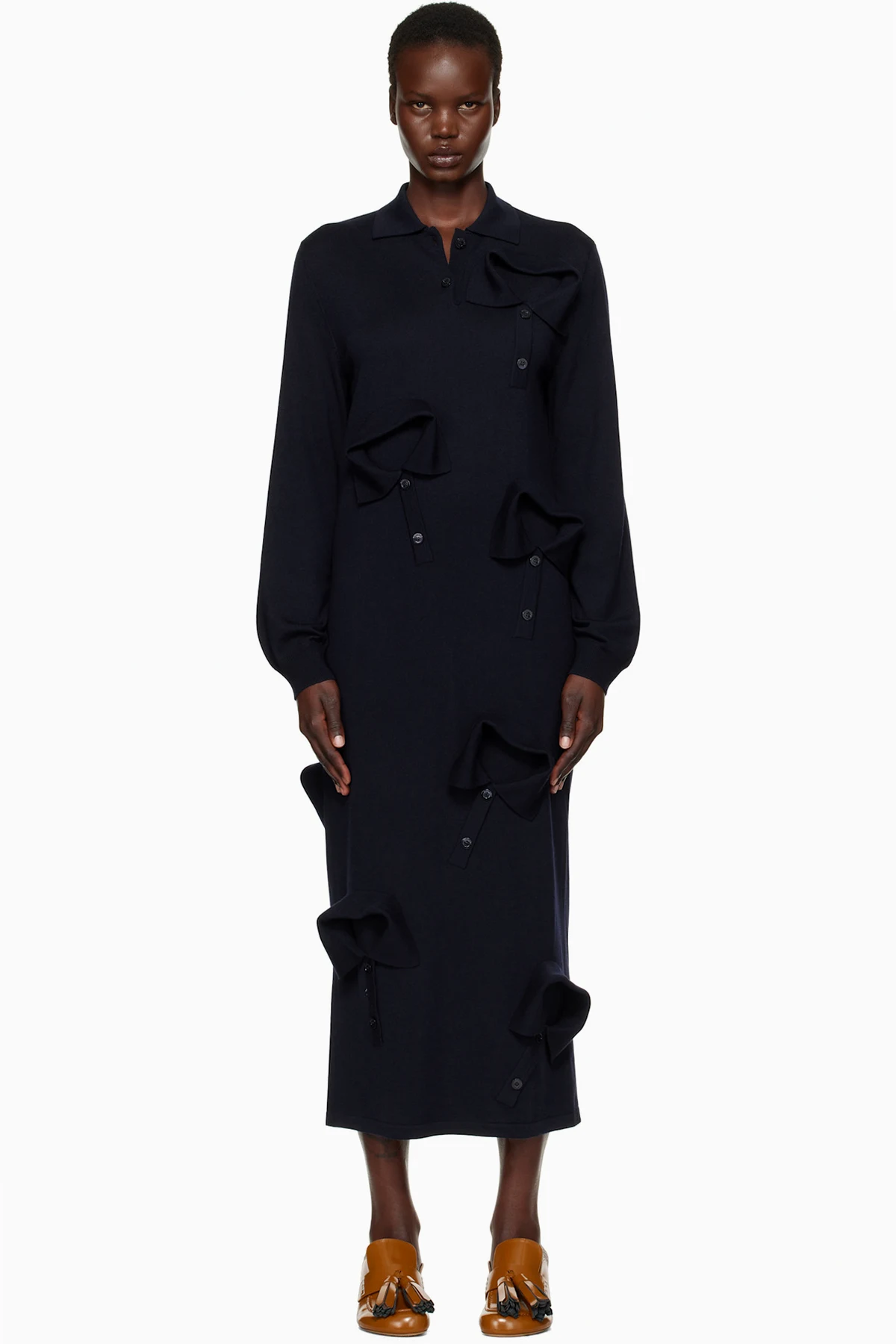 Navy Multi Collar Maxi Dress