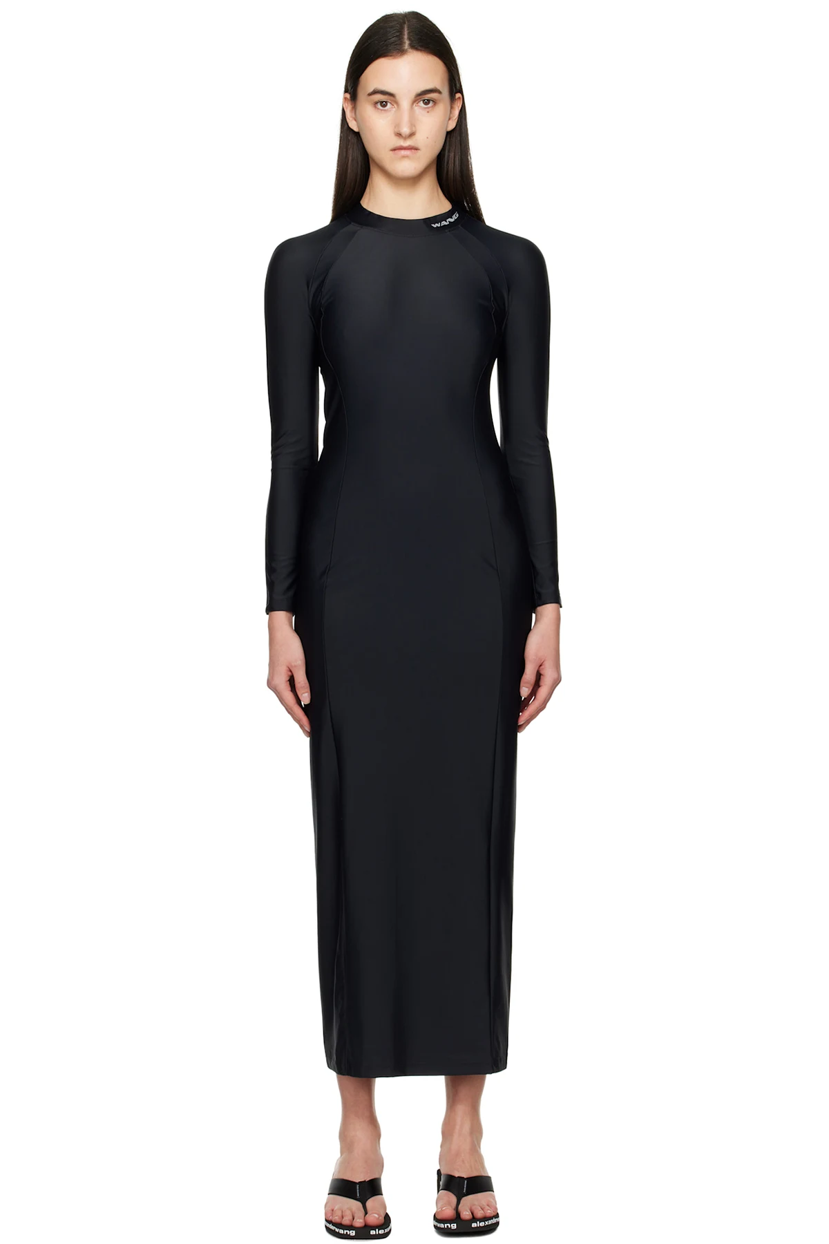 Black Rashguard L/S Maxi Dress