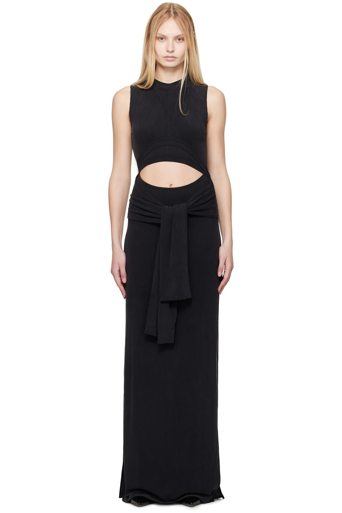 Black Knotted Cut Out Maxi Dress
