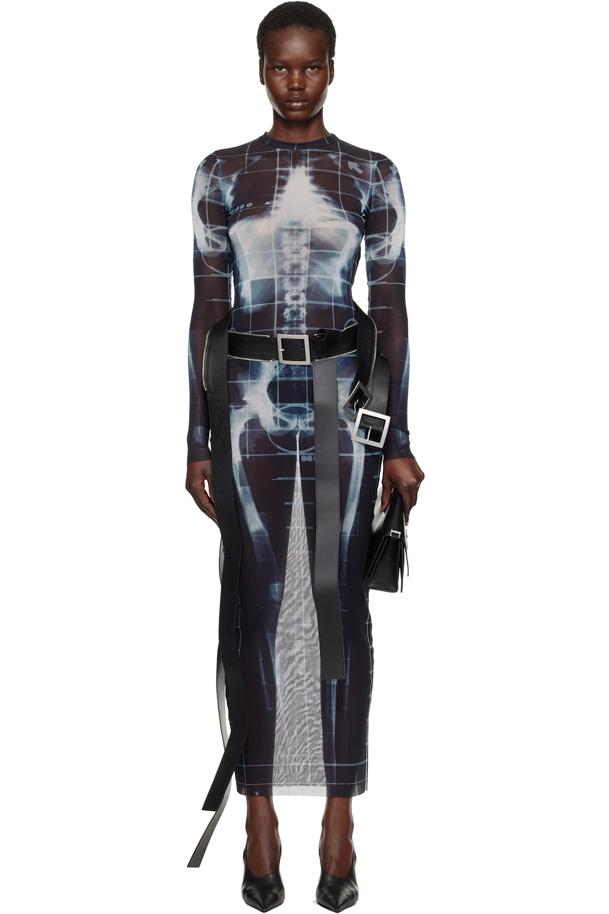 Black & Blue 'The Squeletor' Maxi Dress