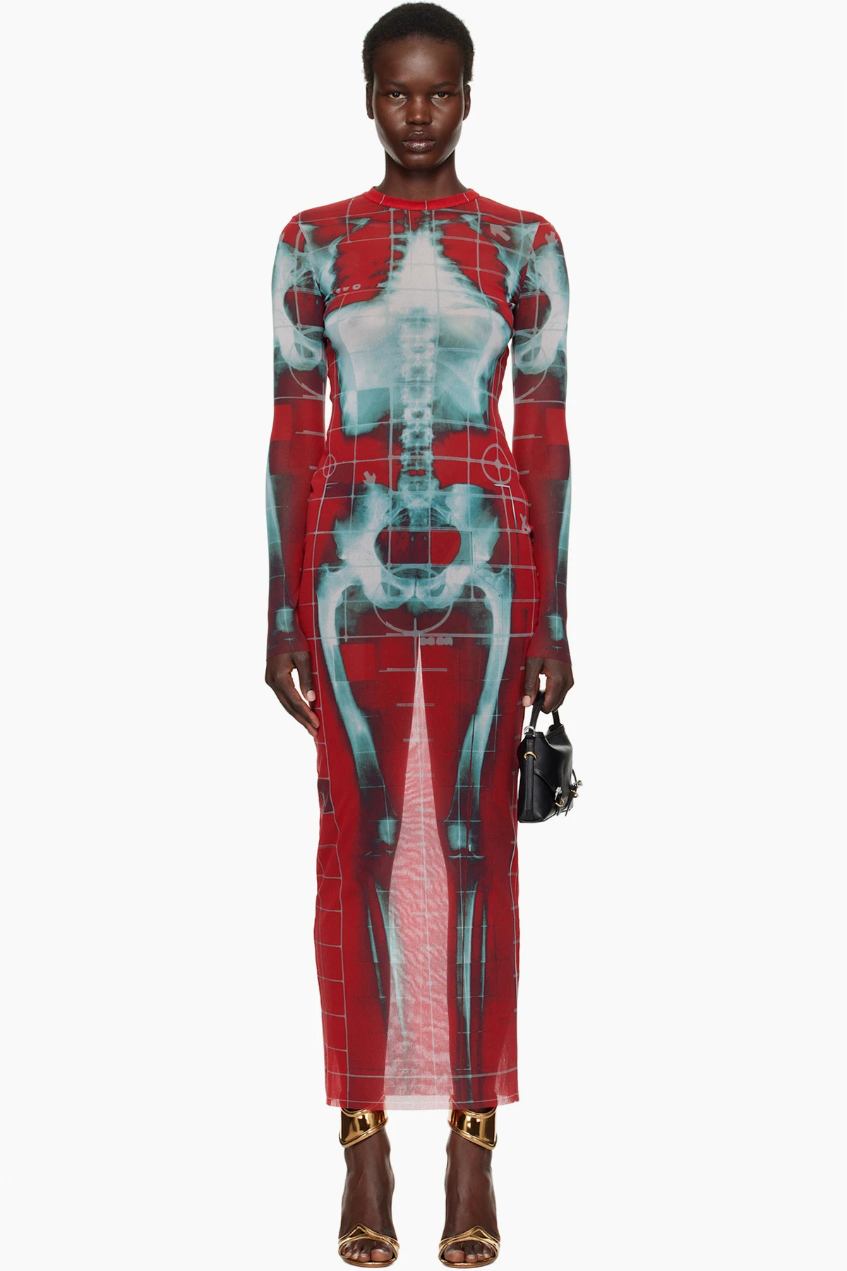 SSENSE Exclusive Red & Blue 'The Squeletor' Maxi Dress