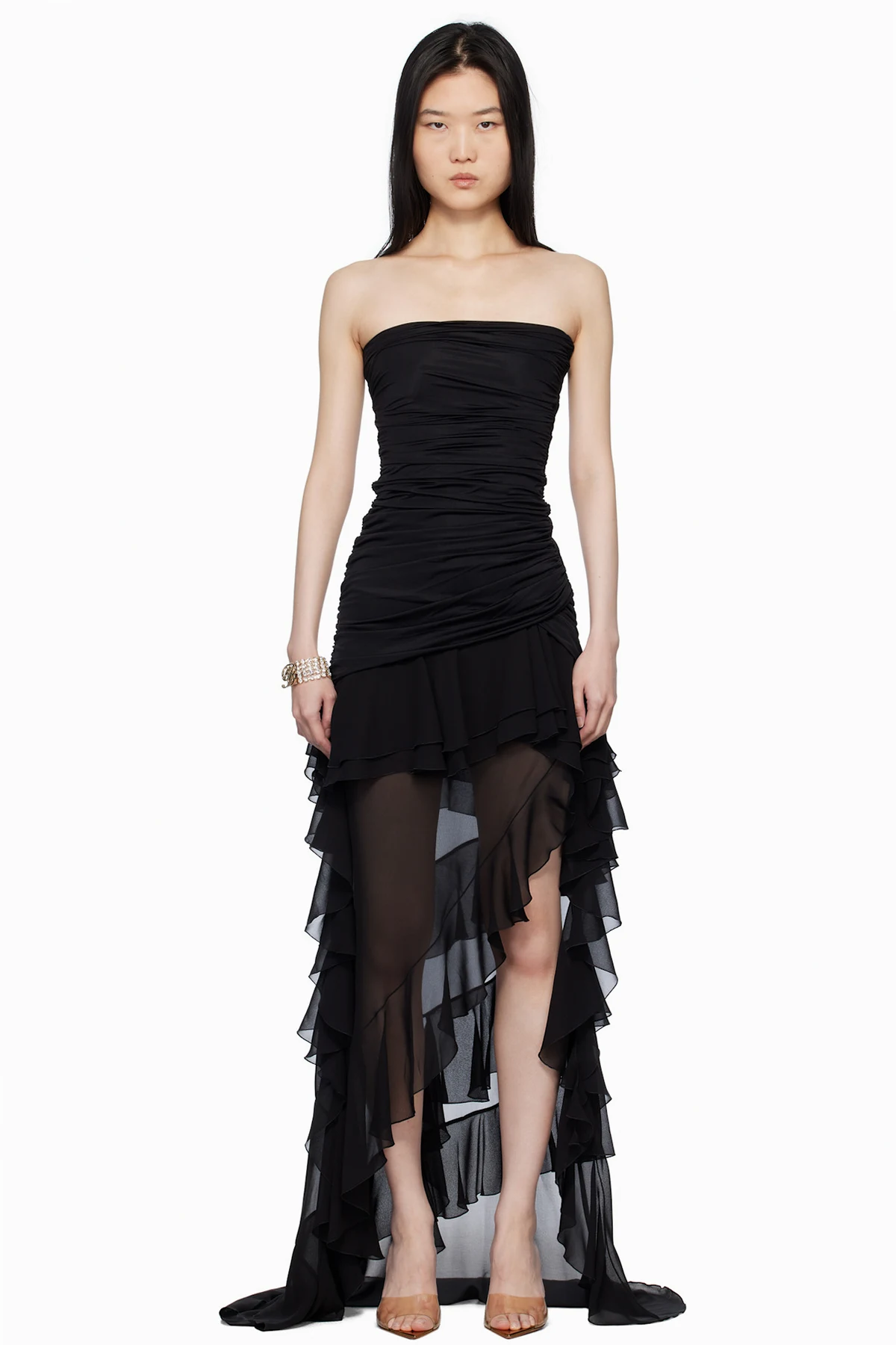 Black Jersey Bustier Maxi Dress