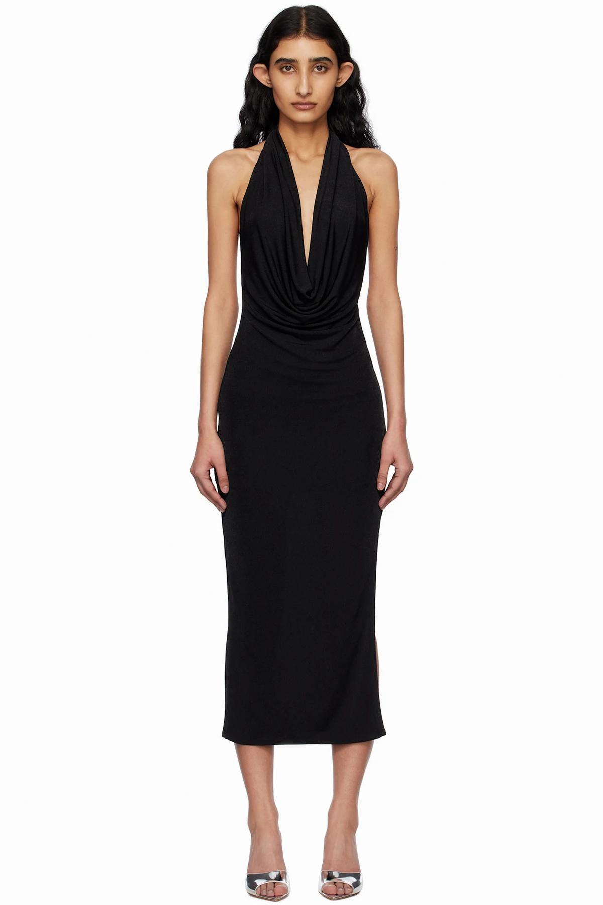 Black Cowl Neck Maxi Dress