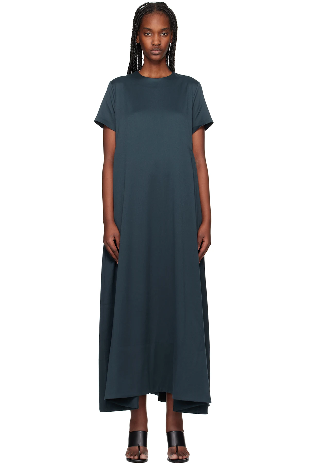 Navy Short Sleeve Maxi Dress