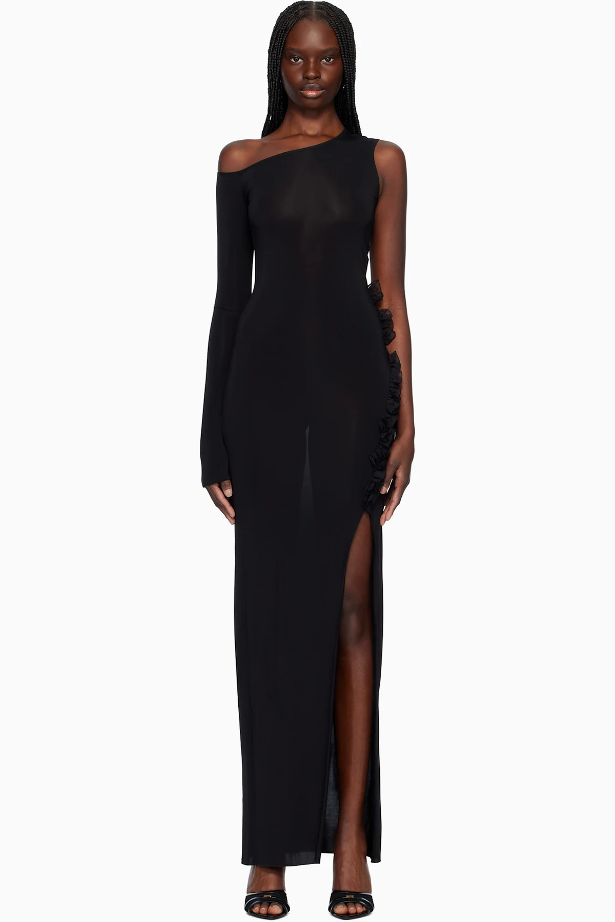 Black One Shoulder Maxi Dress