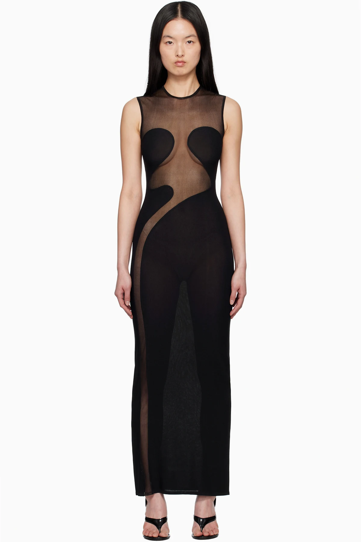 Black Knit Molded Bodycon Maxi Dress