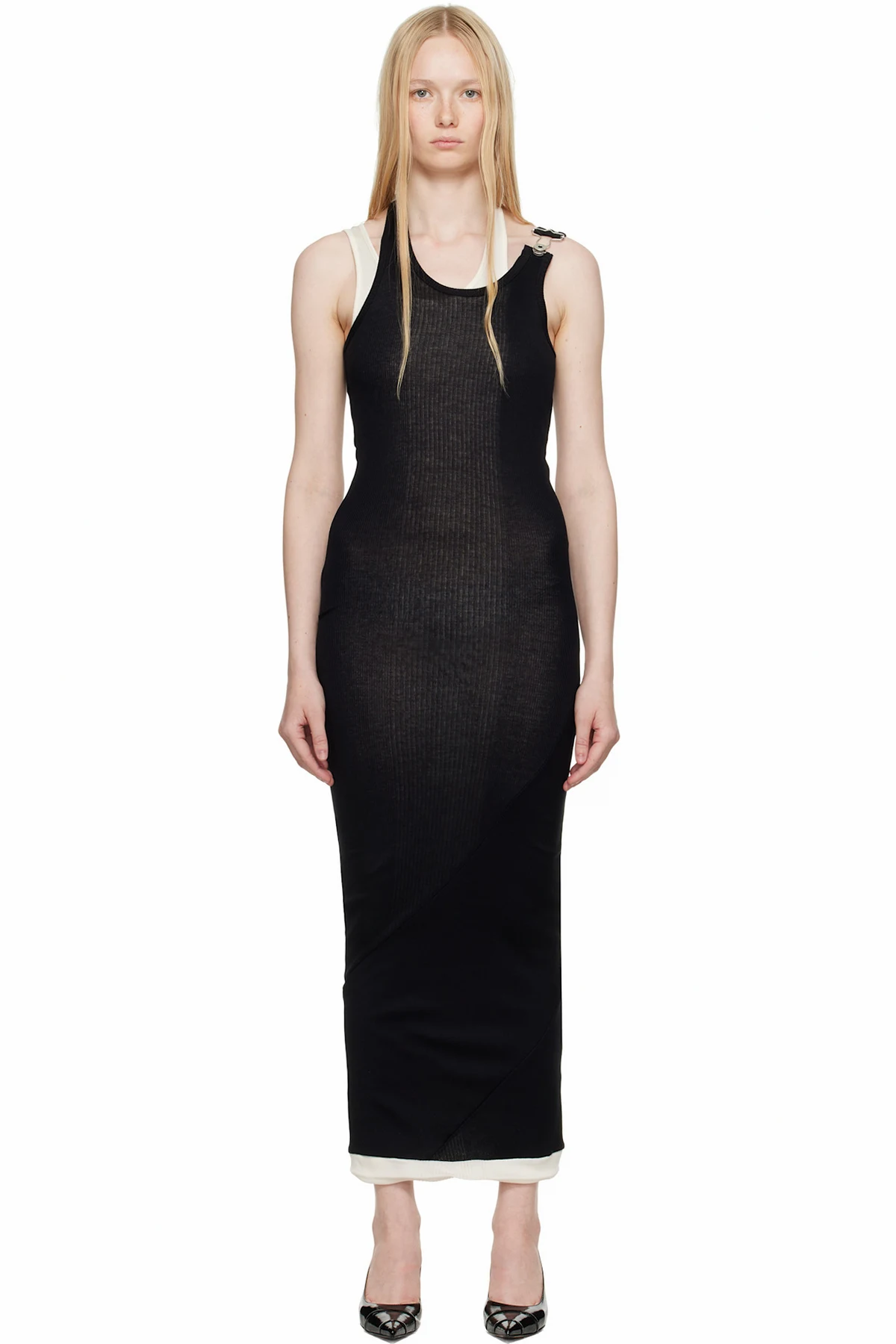 Black 'The Draped Double' Maxi Dress
