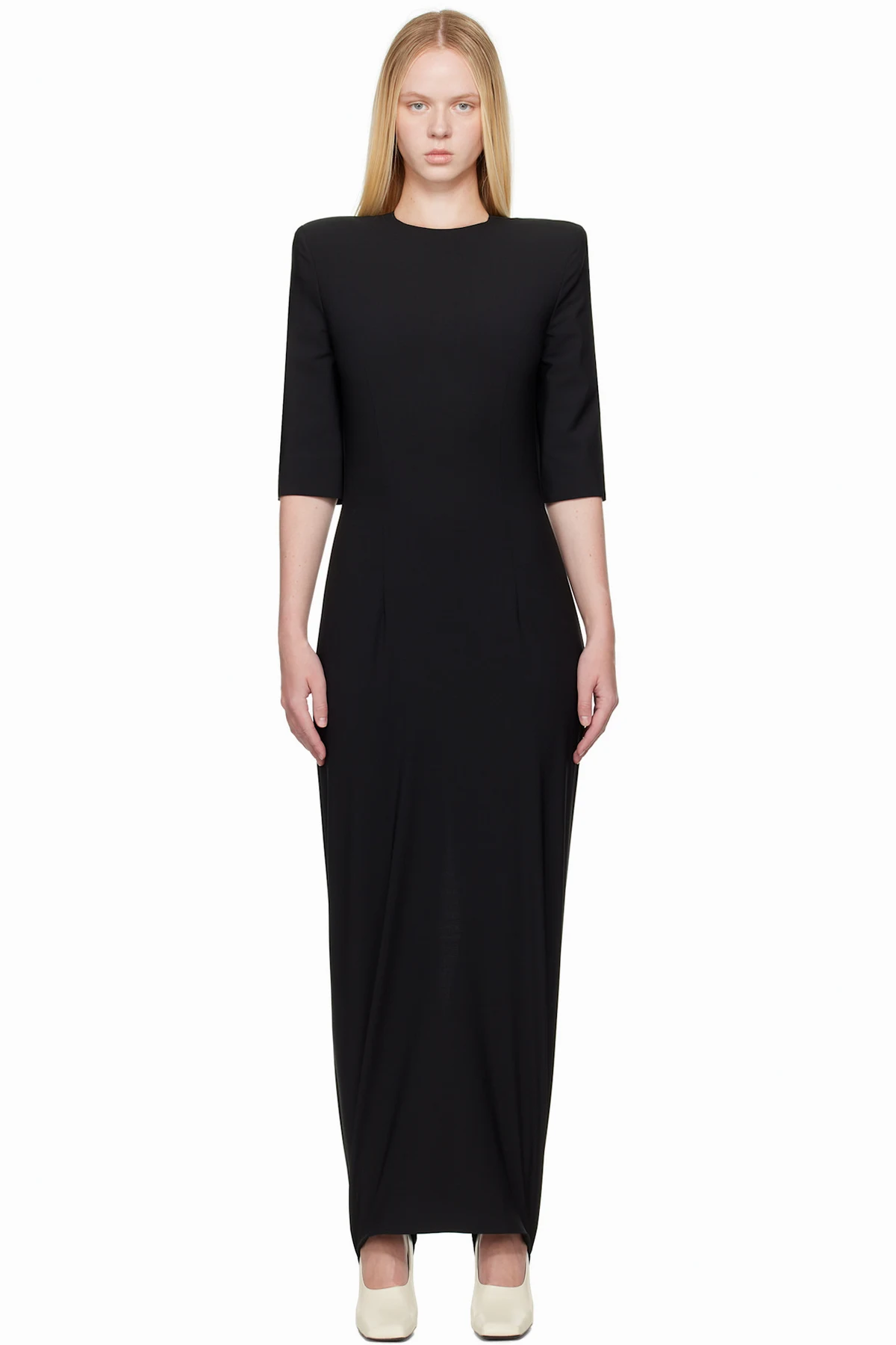 Black Tailored Fuseau Maxi Dress
