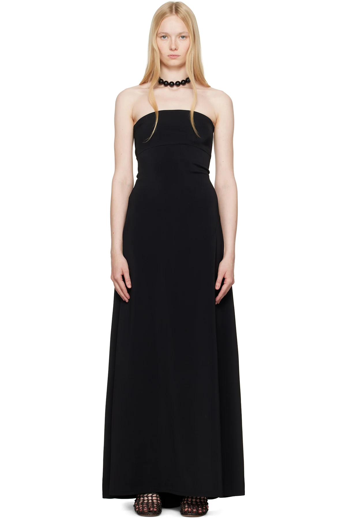 Black La Croisière 'The Bustier' Maxi Dress