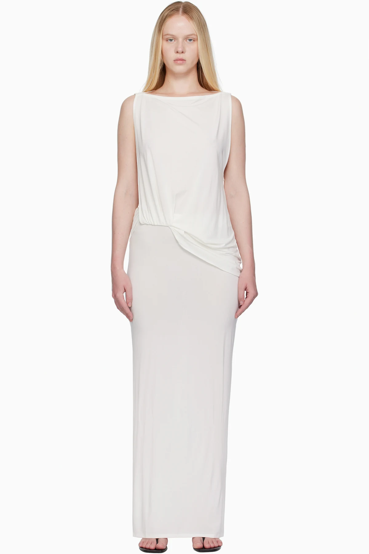 White La Croisière 'The Peplo' Maxi Dress