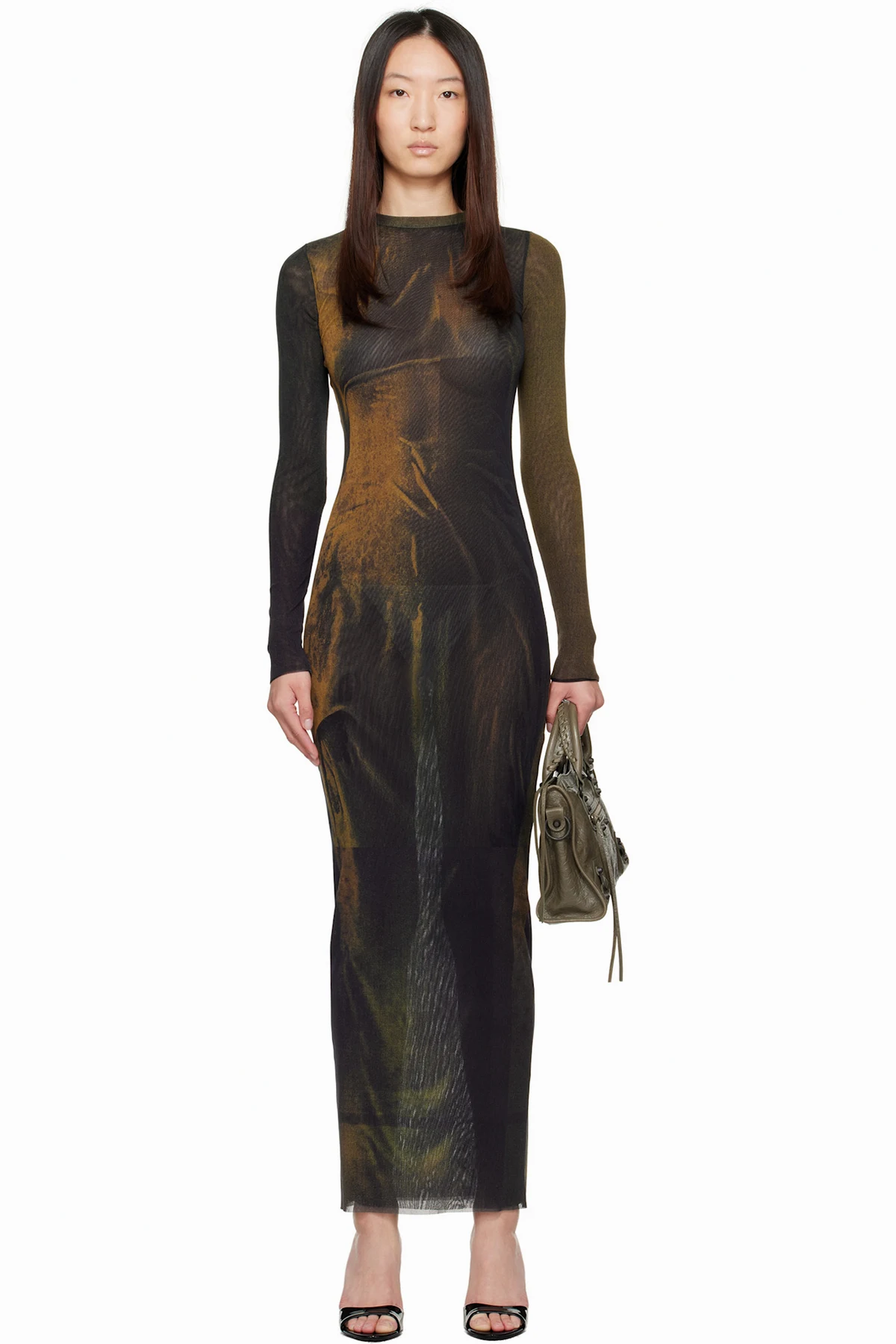 SSENSE Exclusive Green Printed Acid Water Maxi Dress