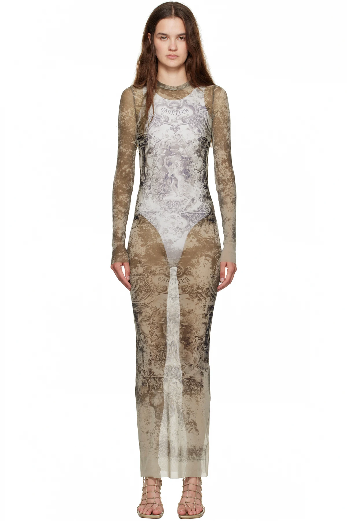 Beige 'The Long Médaillon' Maxi Dress