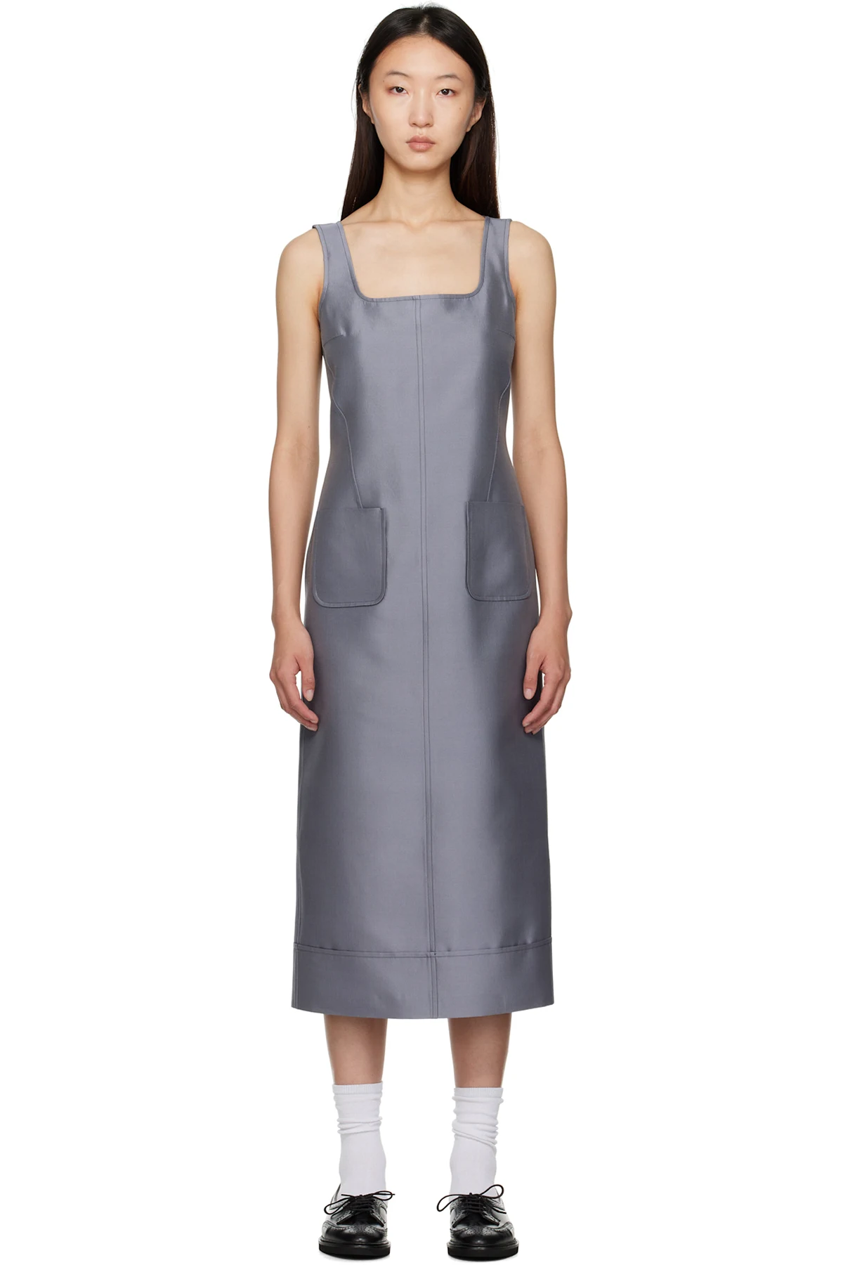 Gray Column Maxi Dress