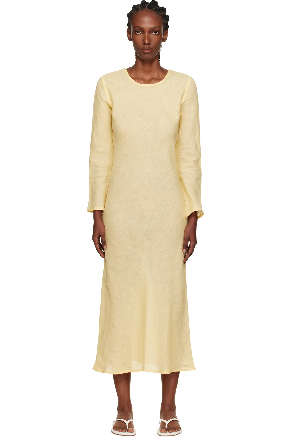 Yellow Dydine Long Sleeve Maxi Dress