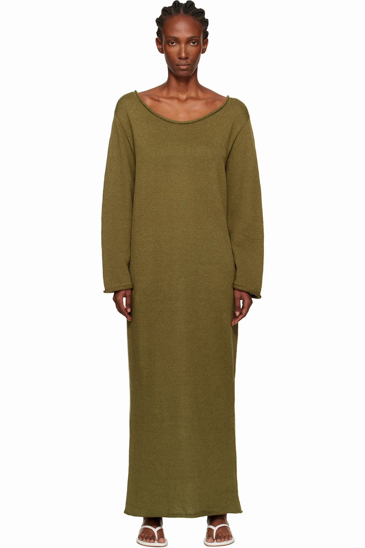 Green Nora Lite Oversized LS Maxi Dress