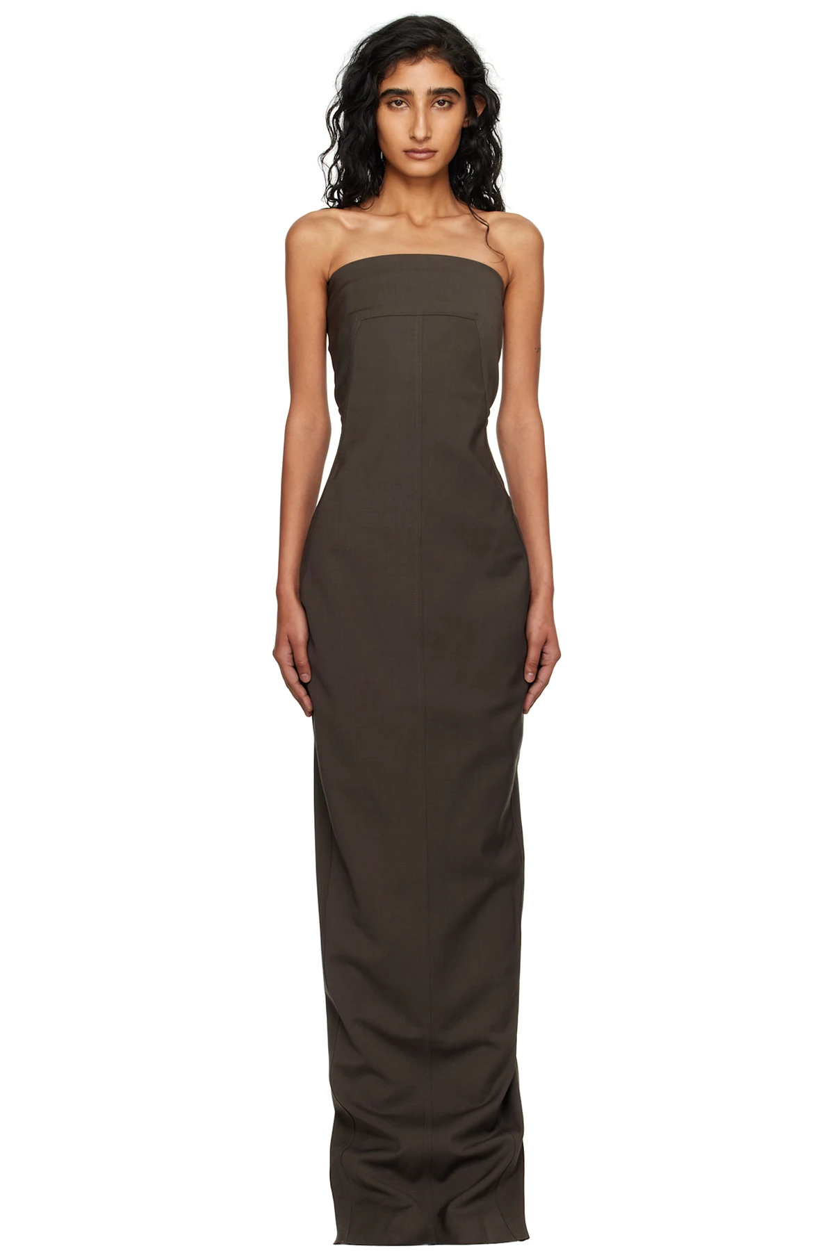 Gray Concordians Bustier Maxi Dress
