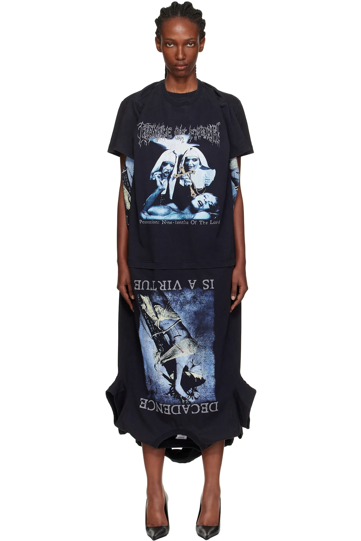 Black Cradle of Filth Multi T-Shirt Maxi Dress