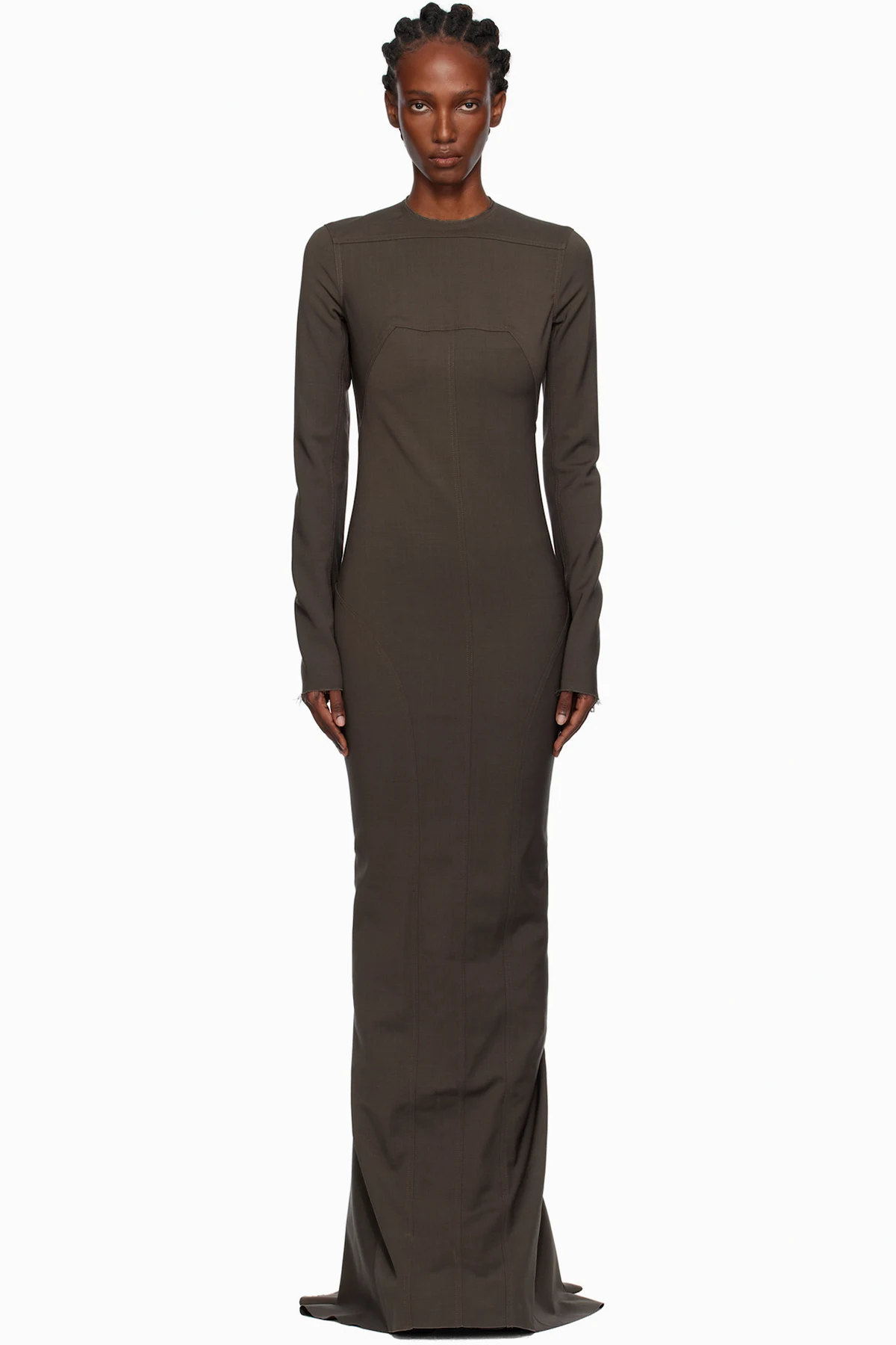 Gray Concordians Wool Mallot Maxi Dress