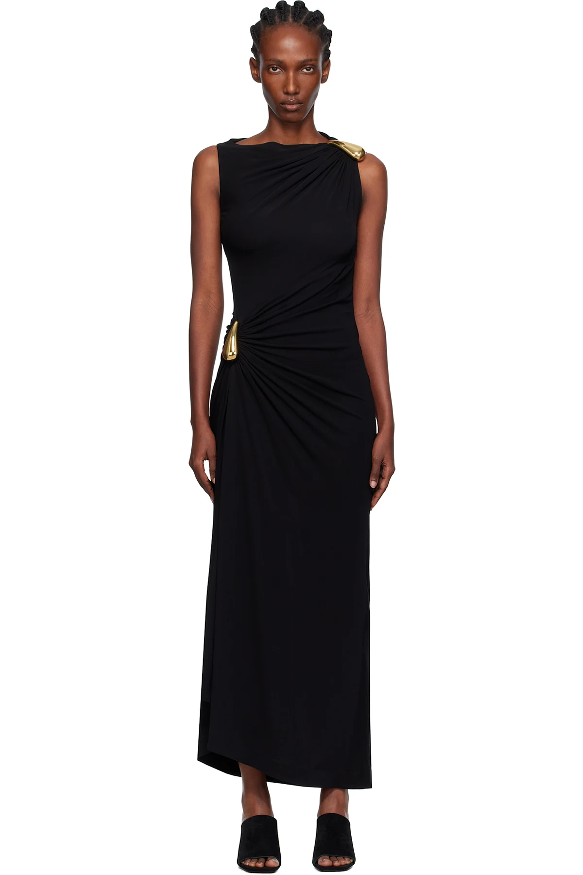 Black Viscose Jersey Maxi Dress
