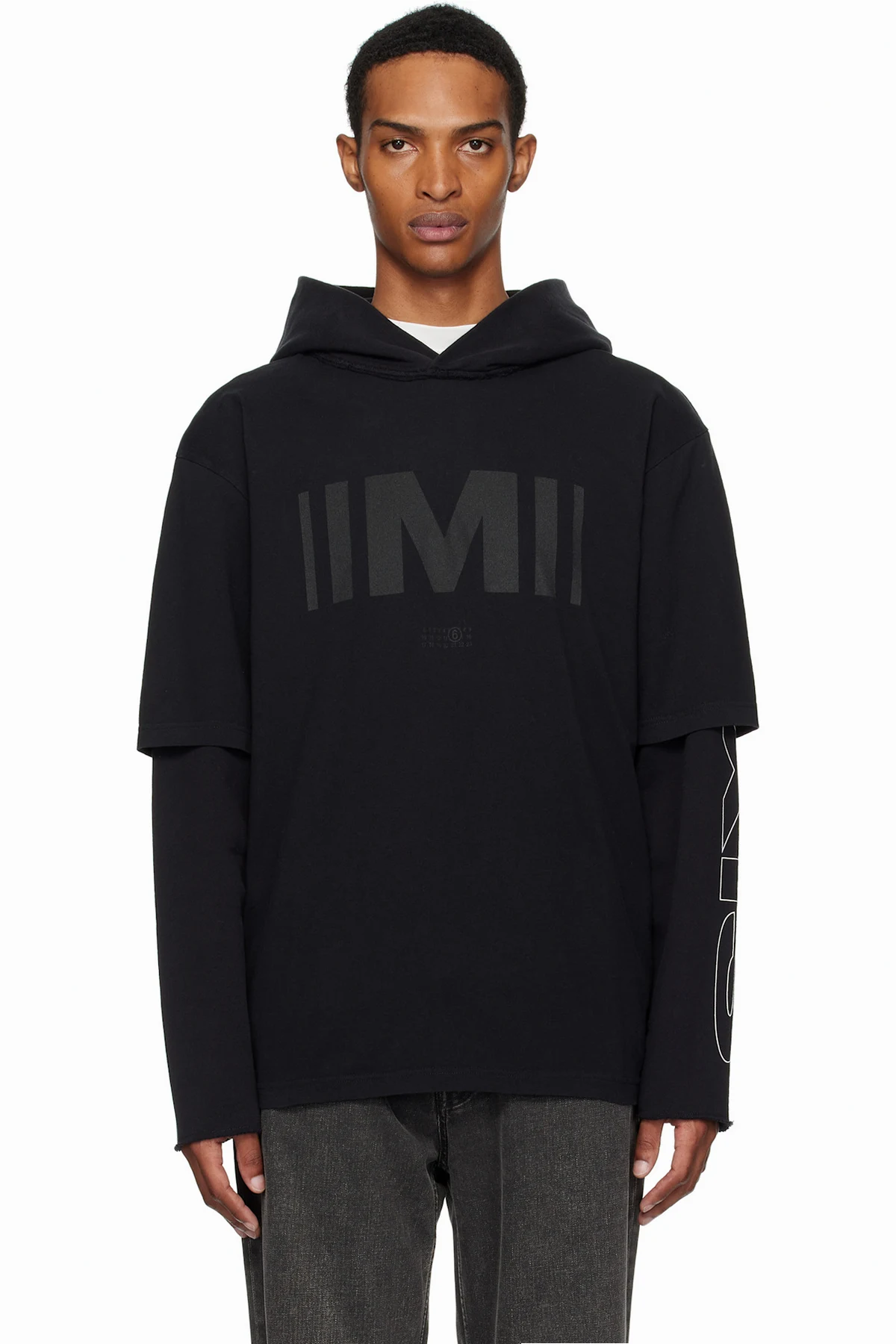 Black Printed Hoodie
