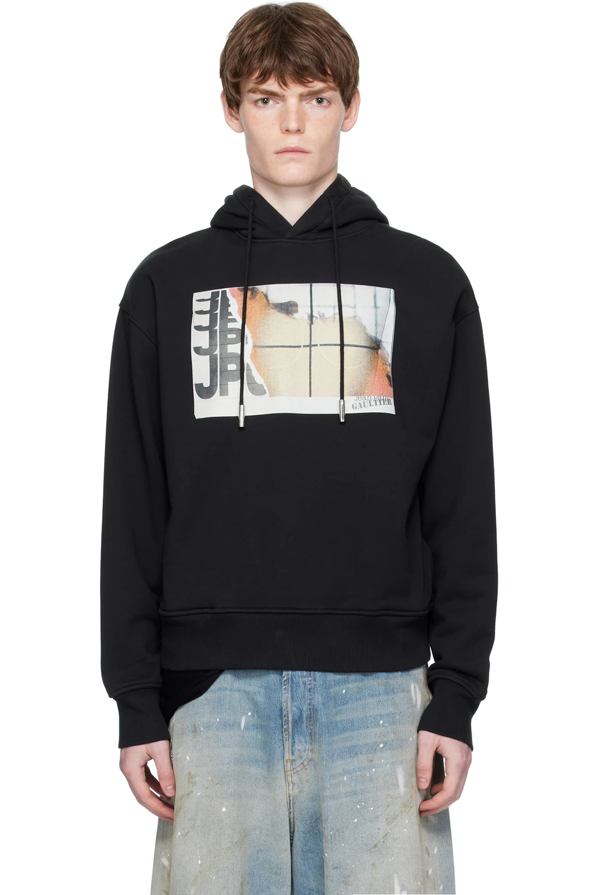 Black Printed Fire Hoodie
