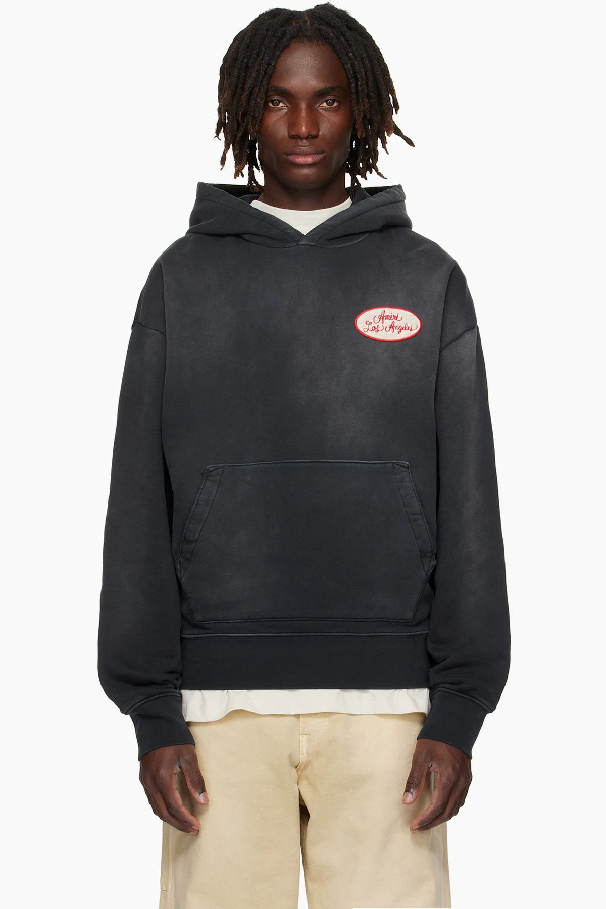 Black Station Patch Oversized Hoodie